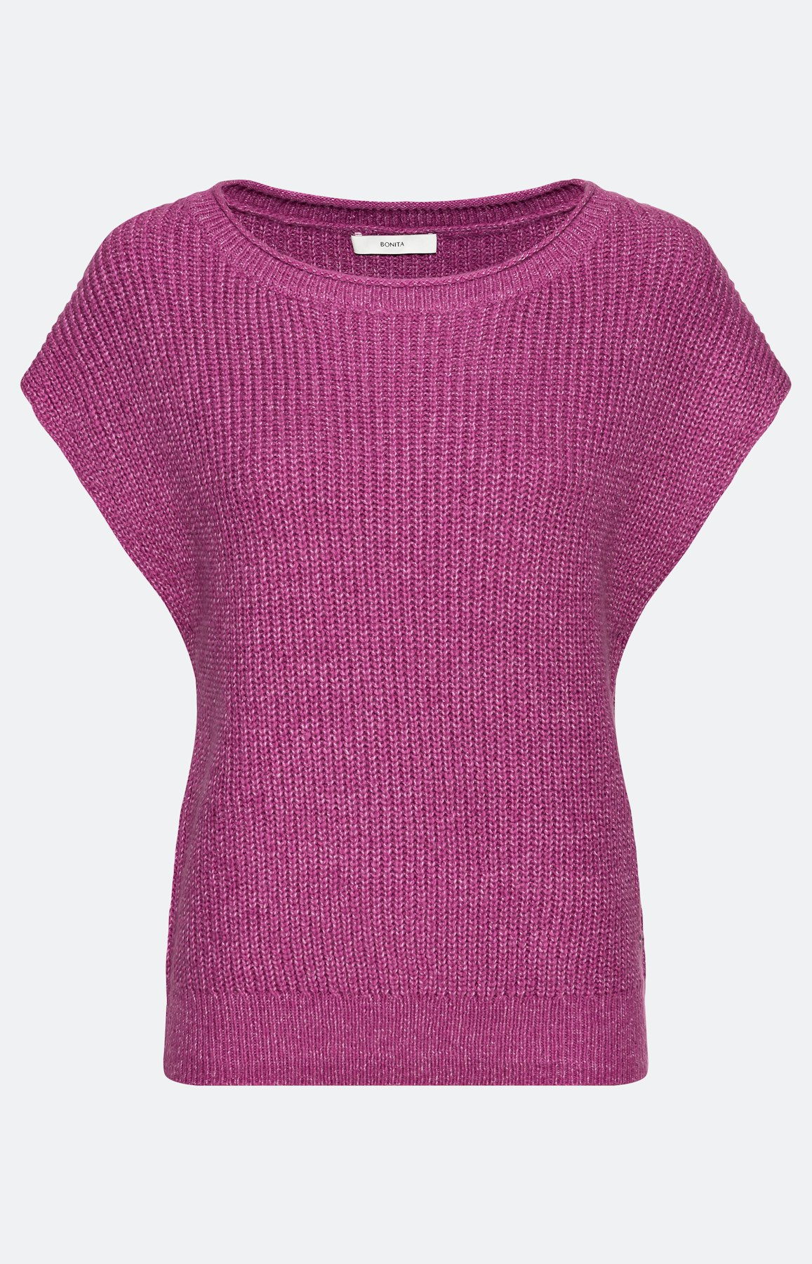 Geribde slip-over met ronde hals