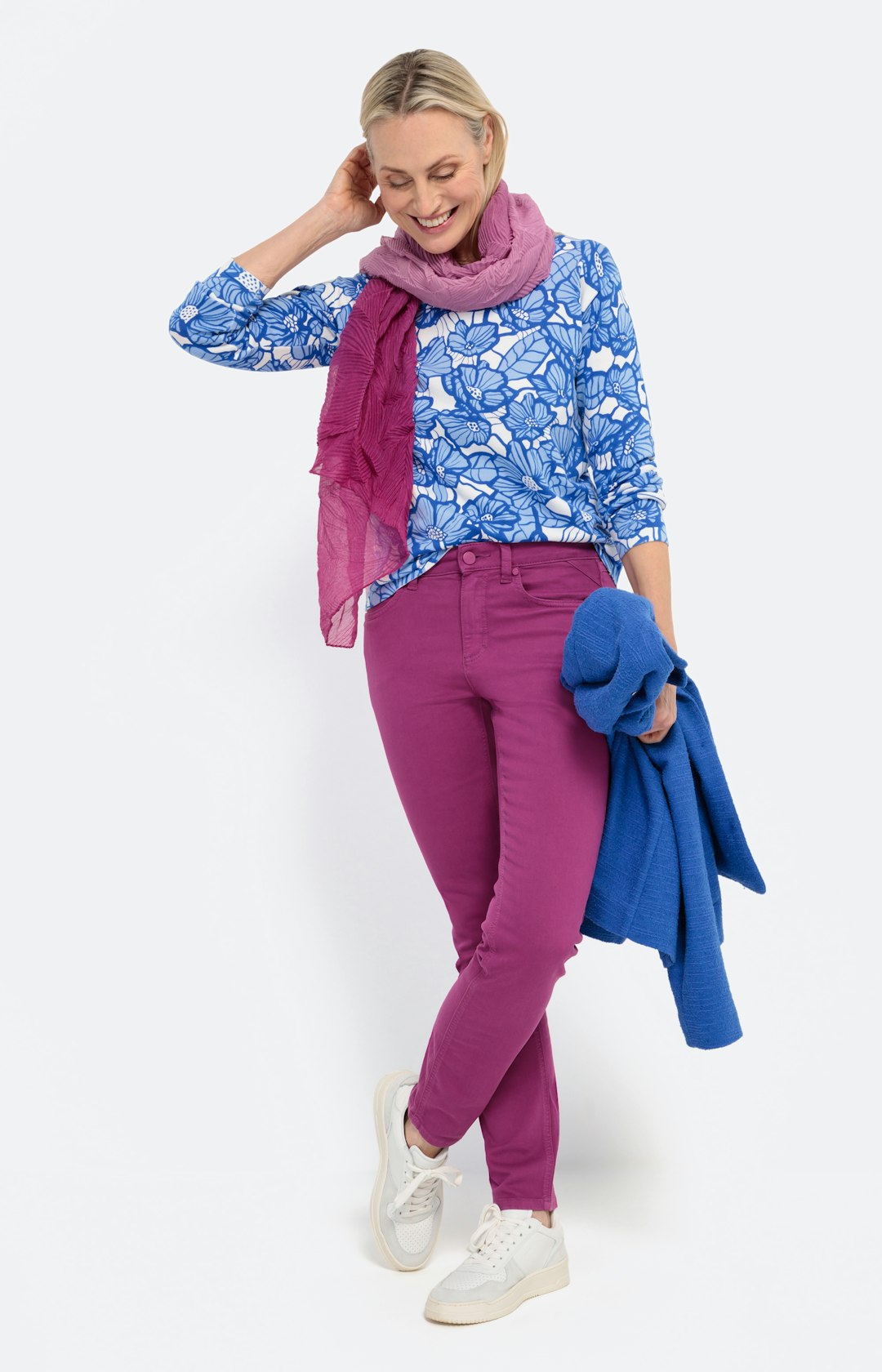 Pullover mit langem Arm und Blumenprint