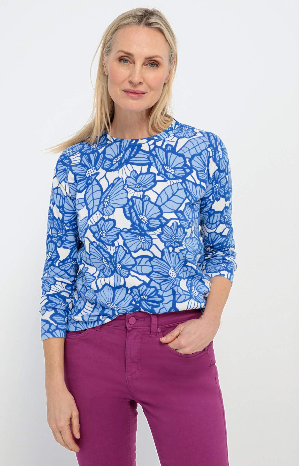 Trui met lange mouwen en bloemenprint