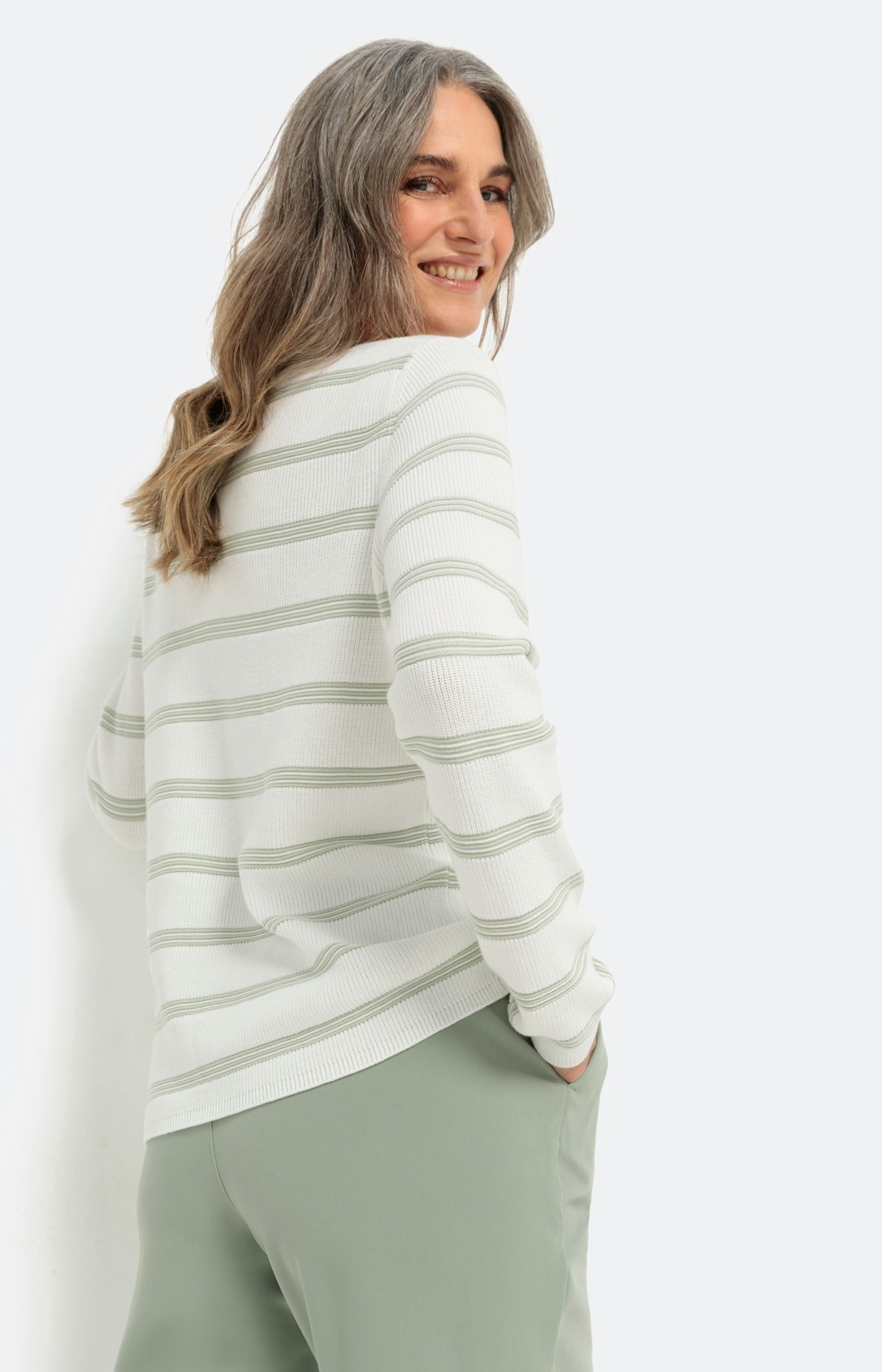 Gestreepte trui met lange mouwen