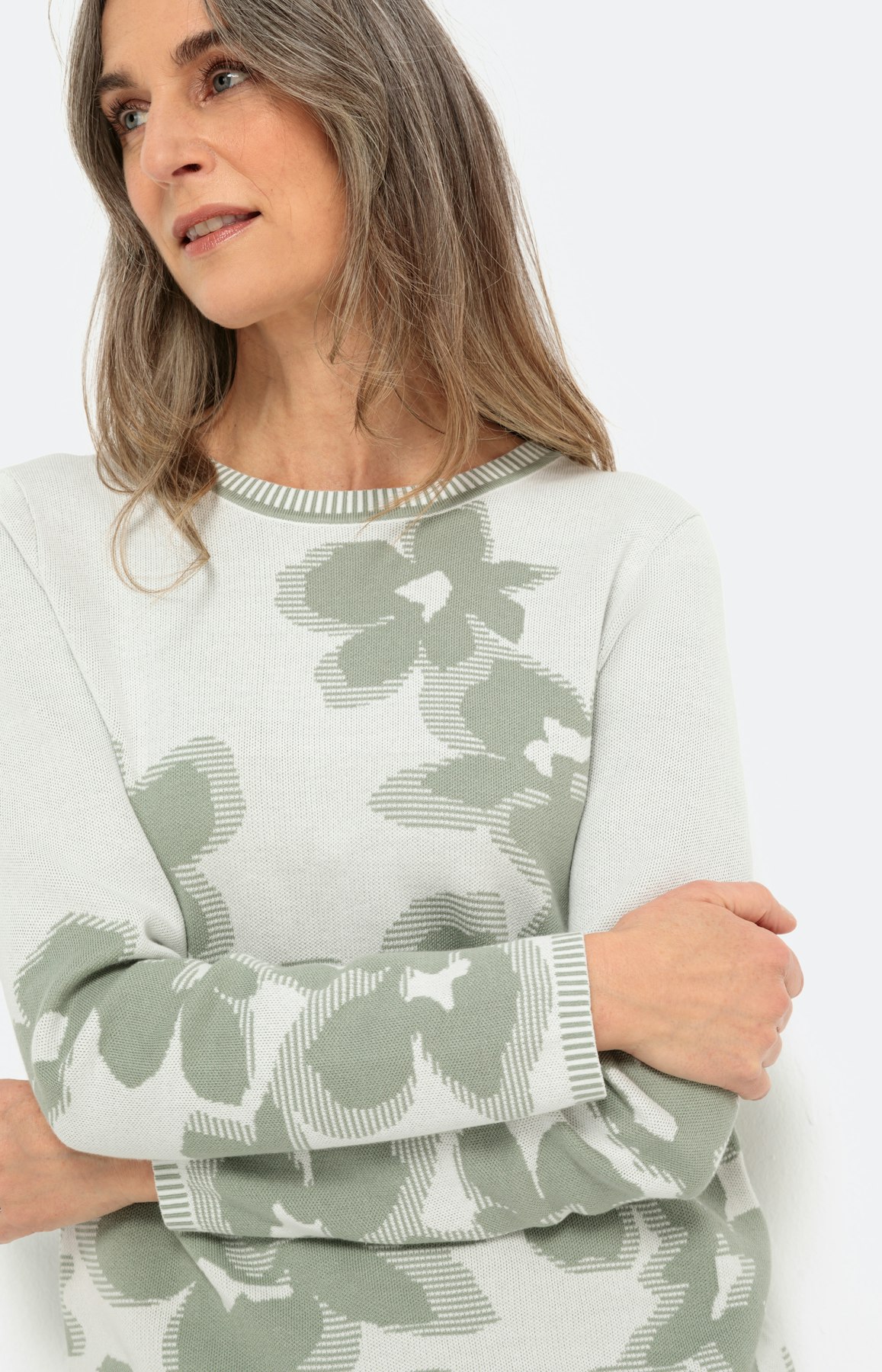 Trui met lange mouwen in jacquardbreisel