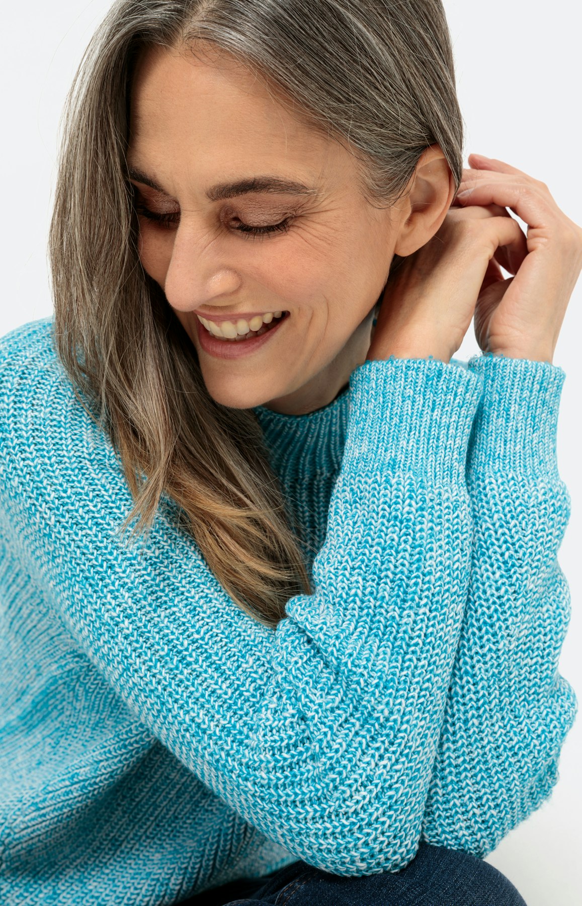 Trui met lange mouwen en opstaande kraag