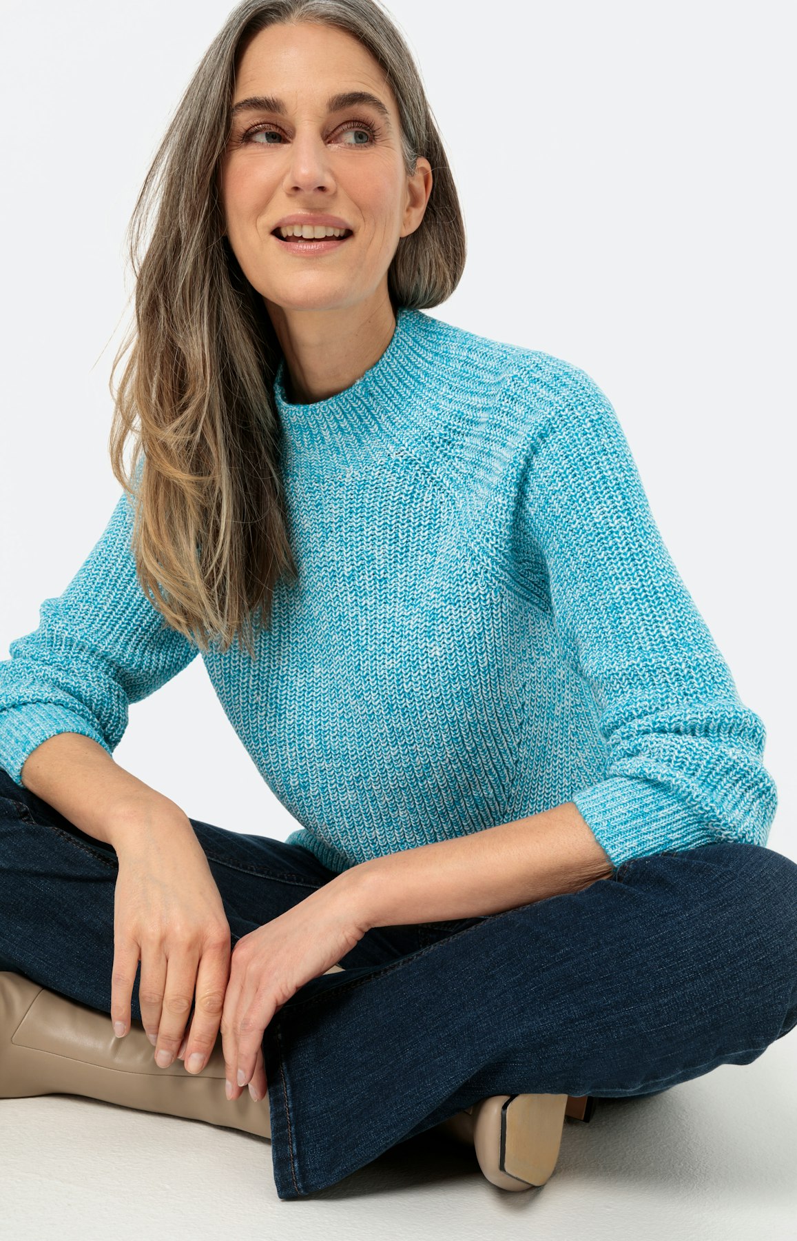 Trui met lange mouwen en opstaande kraag