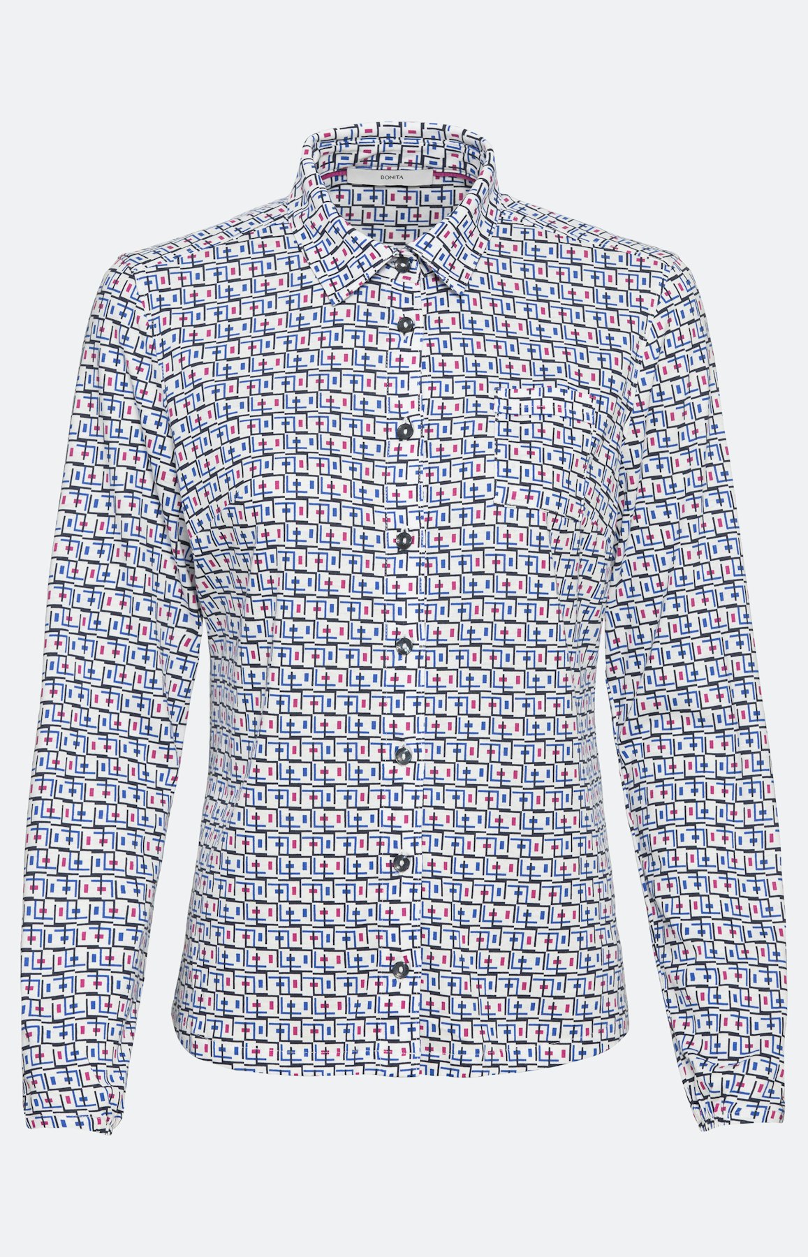 Overhemdblouse met print en lange mouwen