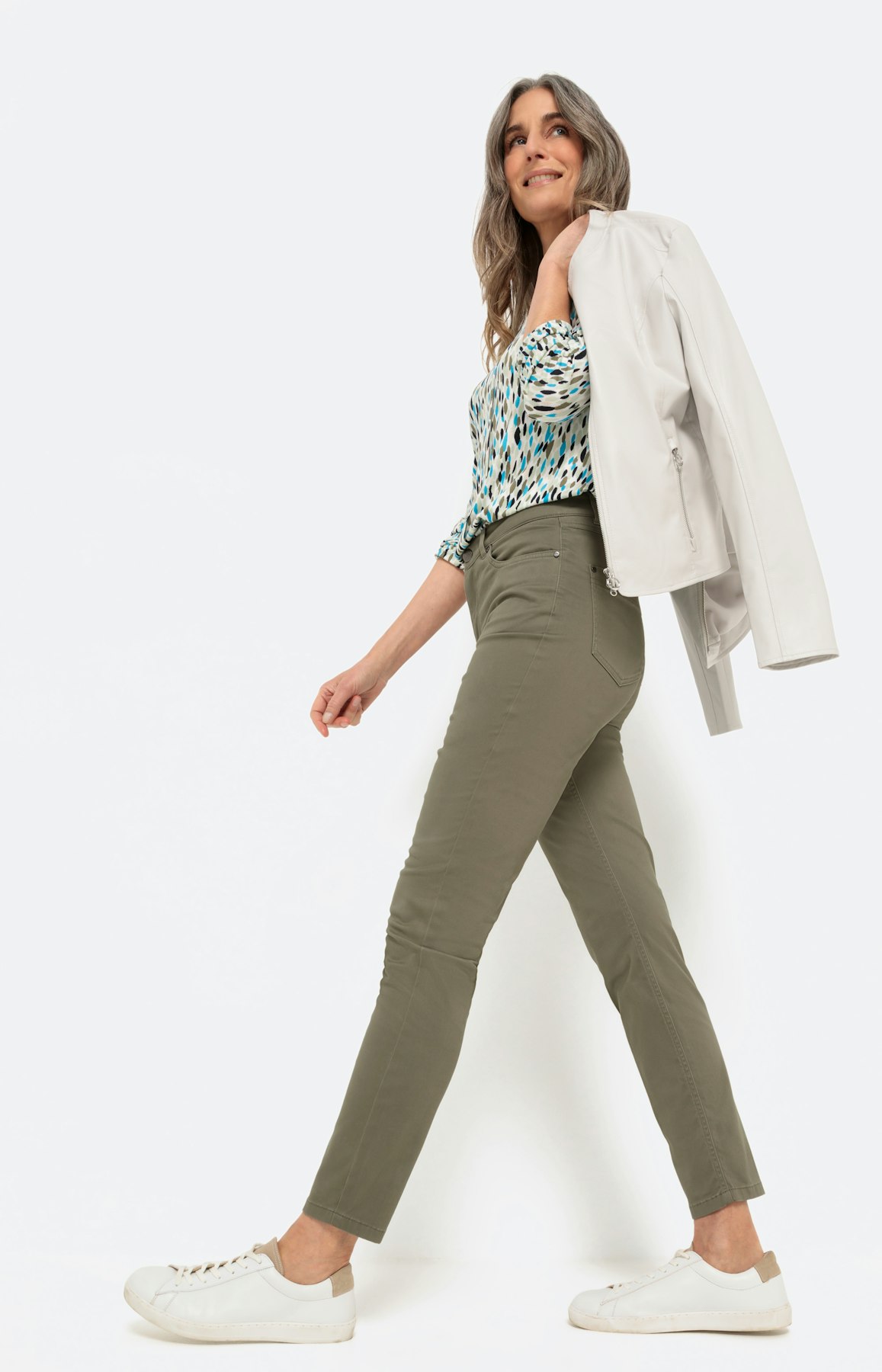 Schmale Hose aus Baumwollsatin