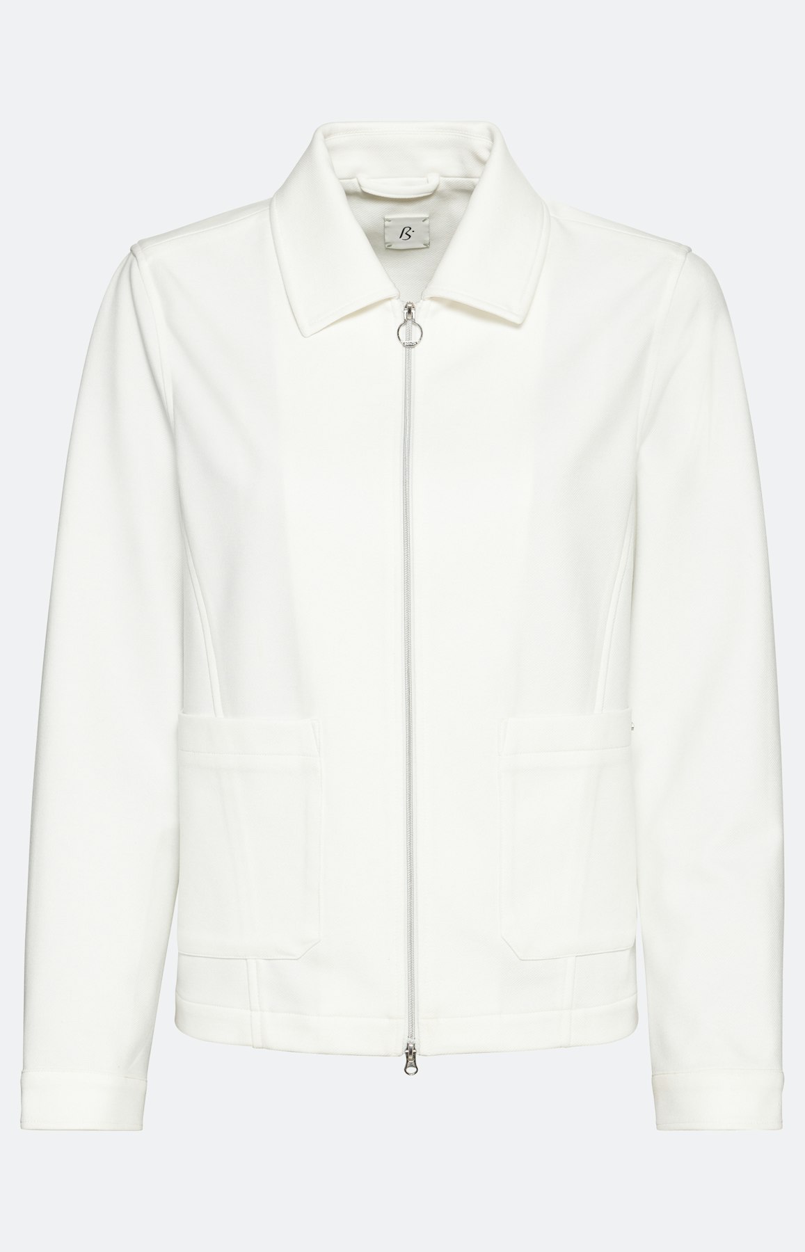 Sportieve blouson met zipper, wit