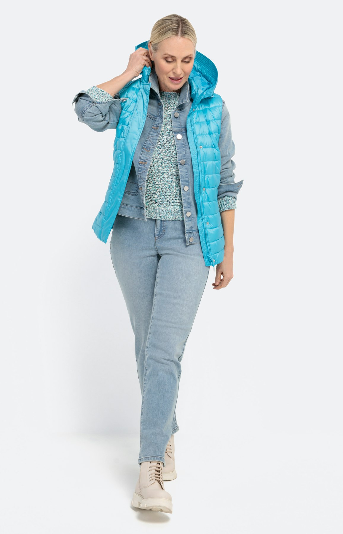 Jeansjack met opgestikte zakken