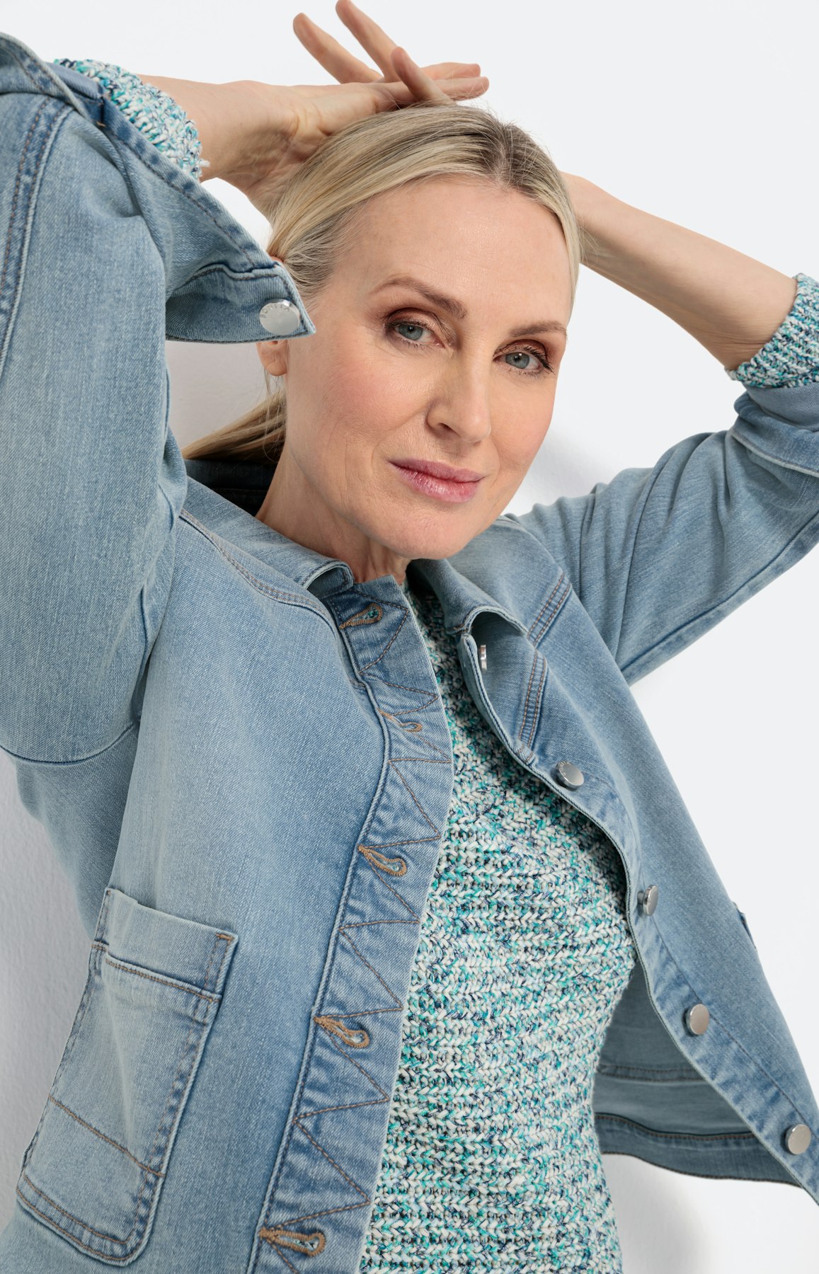 Jeansjack met opgestikte zakken