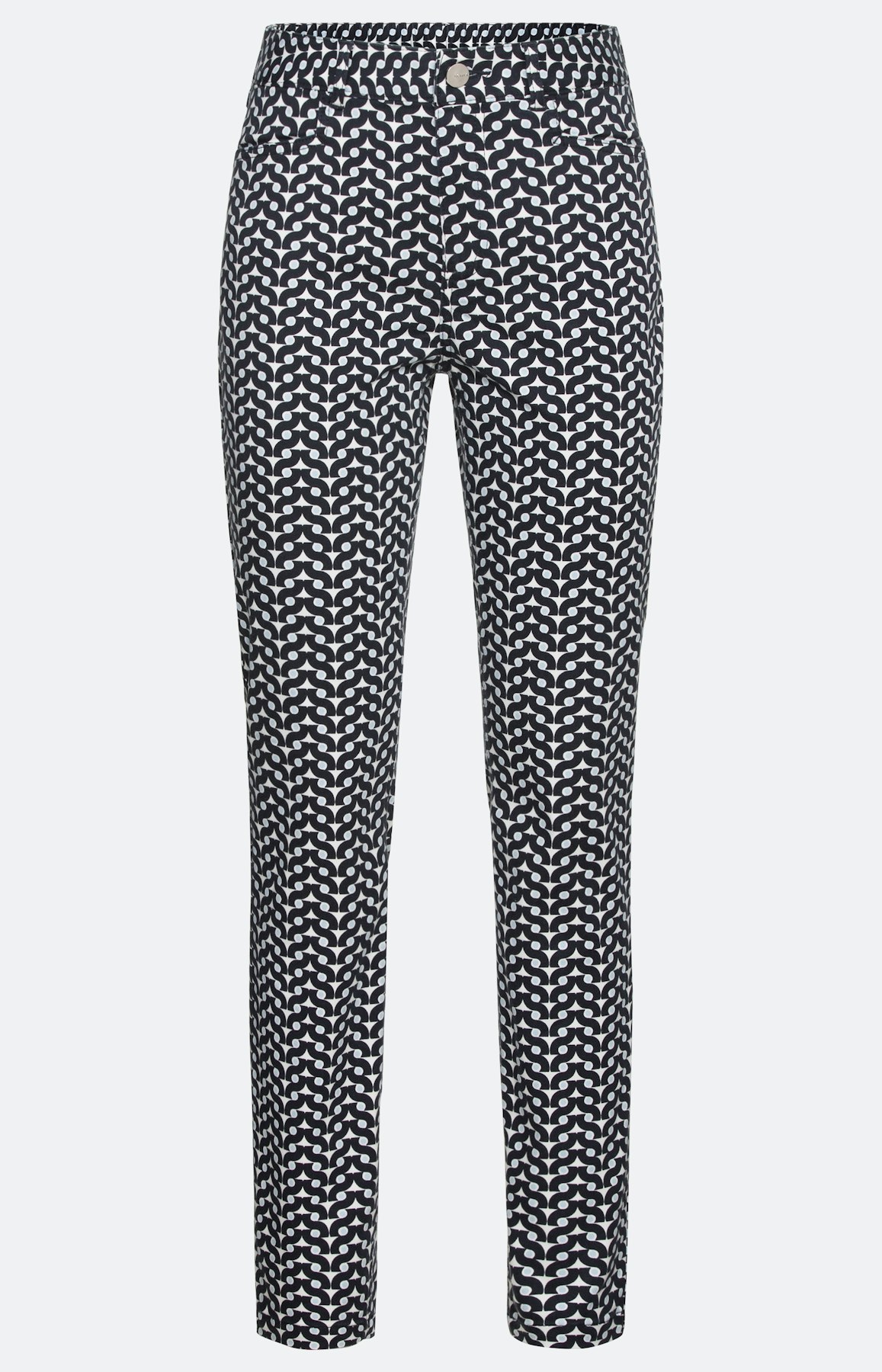 Schmale Stretch-Hose mit All Over-Print