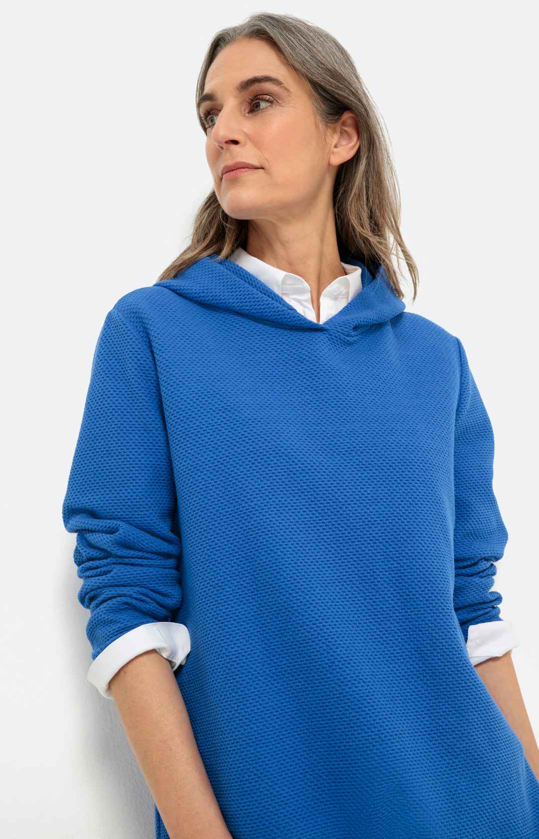 Strukturiertes Sweatshirt mit langem Arm