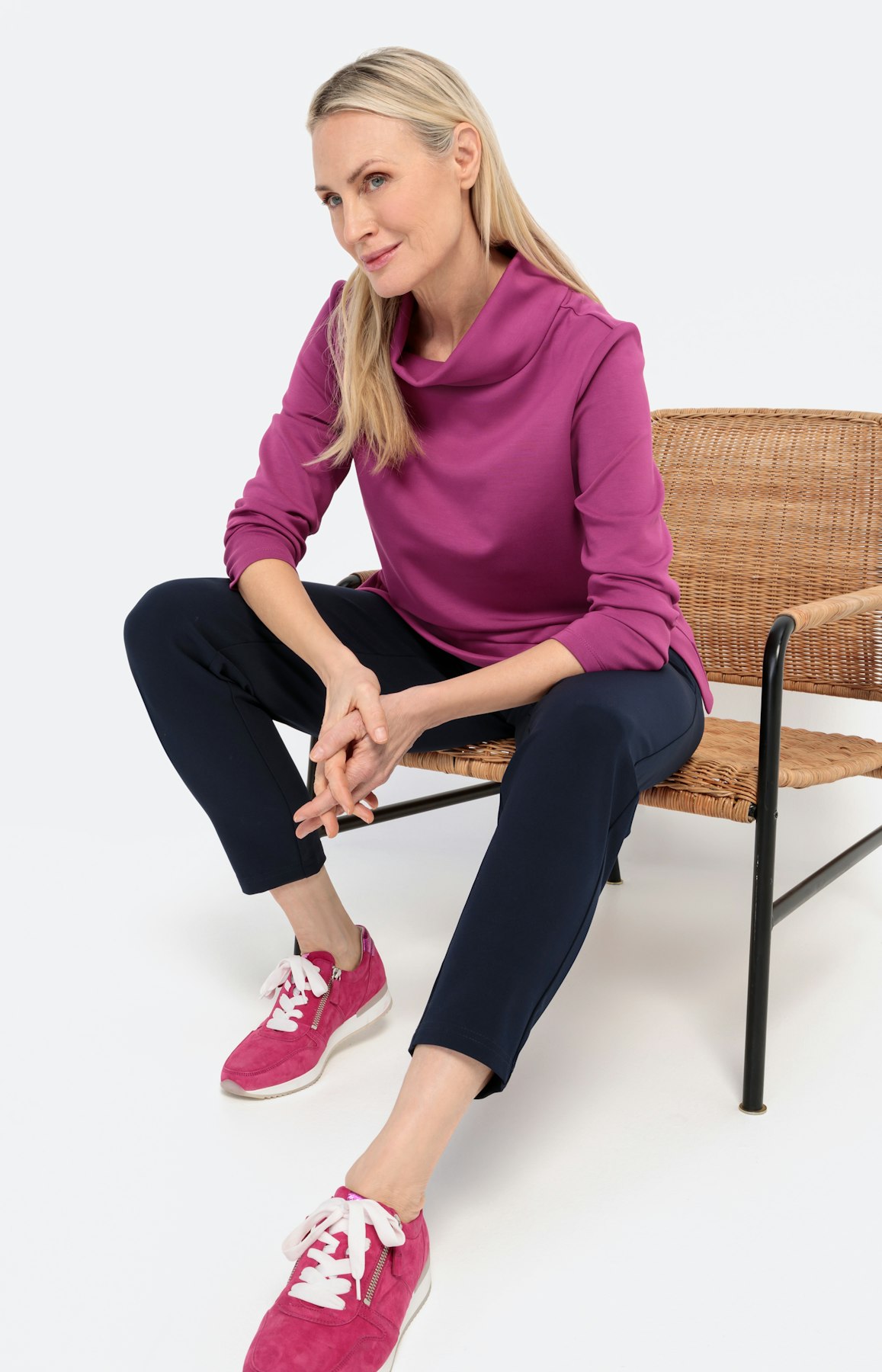 Langarm-Sweatshirt mit Rollkragen