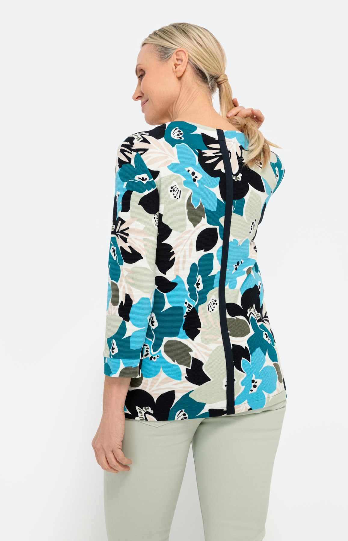 Geblümtes Shirt mit 3/4-Ärmel