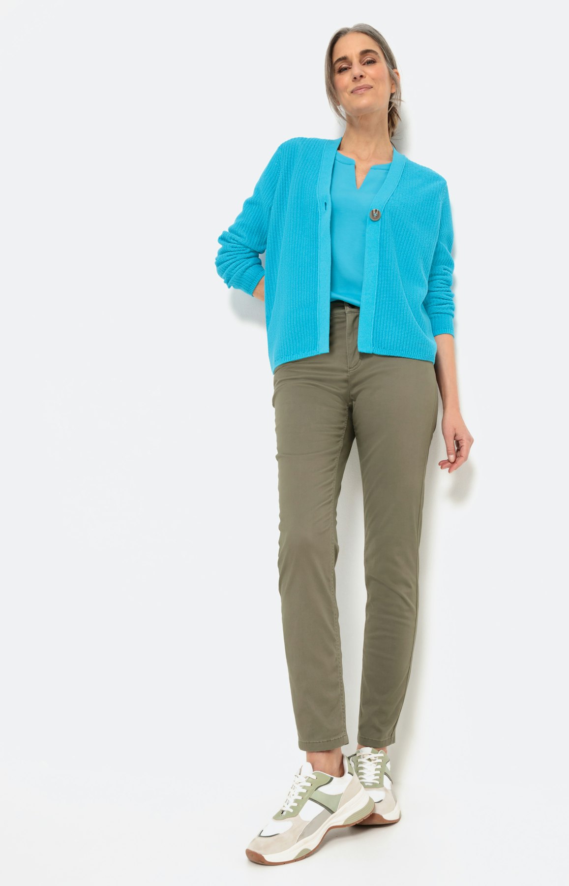 Unikleurig sweatshirt met 3/4-mouwen