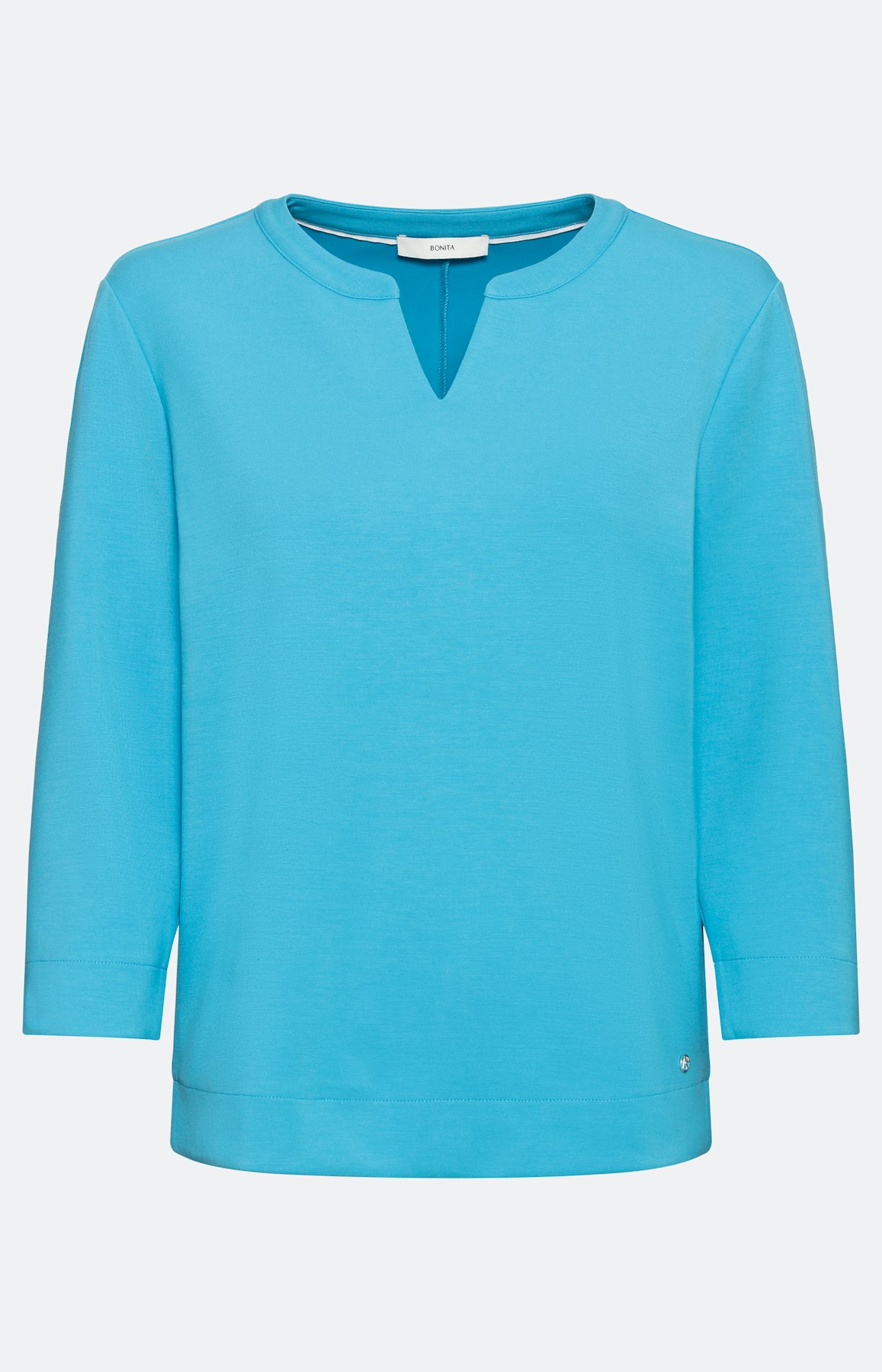 Unikleurig sweatshirt met 3/4-mouwen