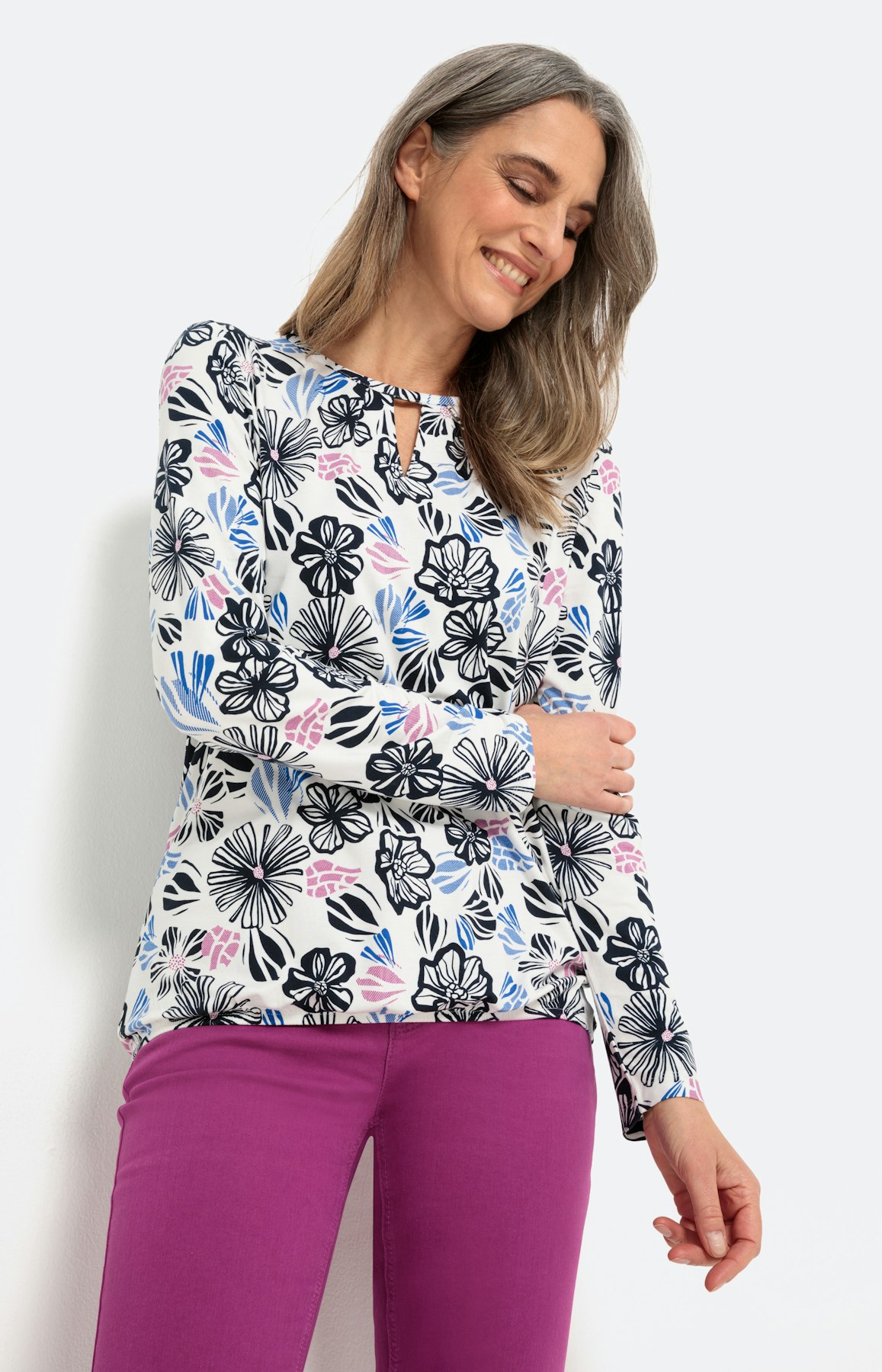 Blumenshirt mit langen Arm