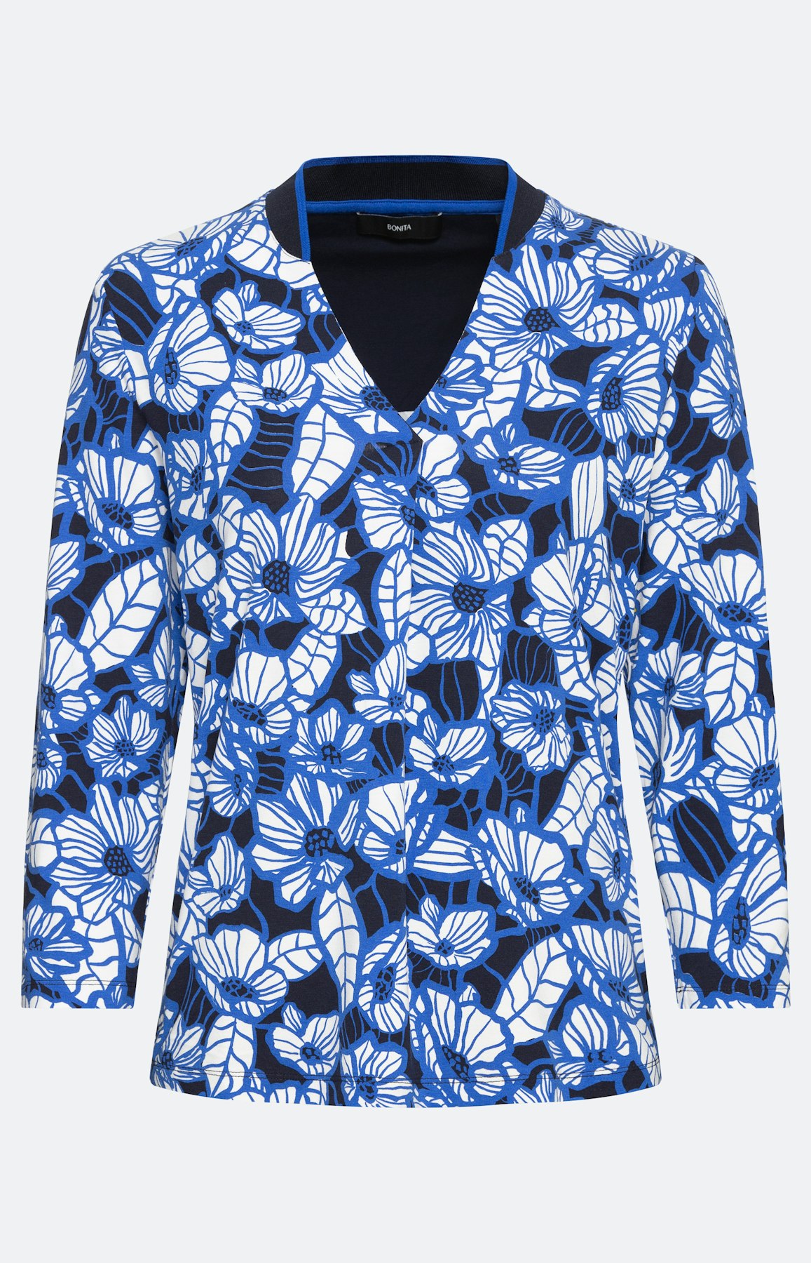 Florales Blusenshirt mit 3/4-Ärmel