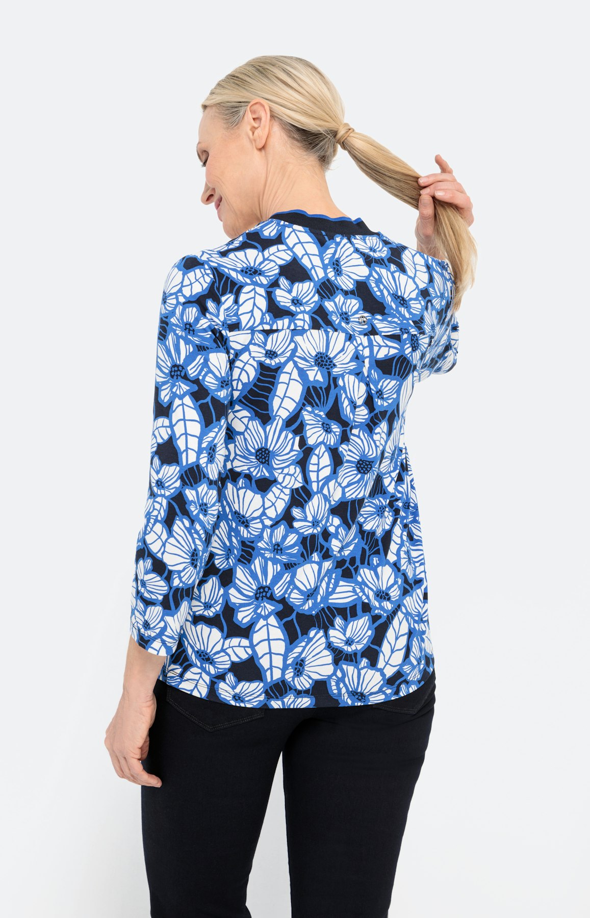 Florales Blusenshirt mit 3/4-Ärmel
