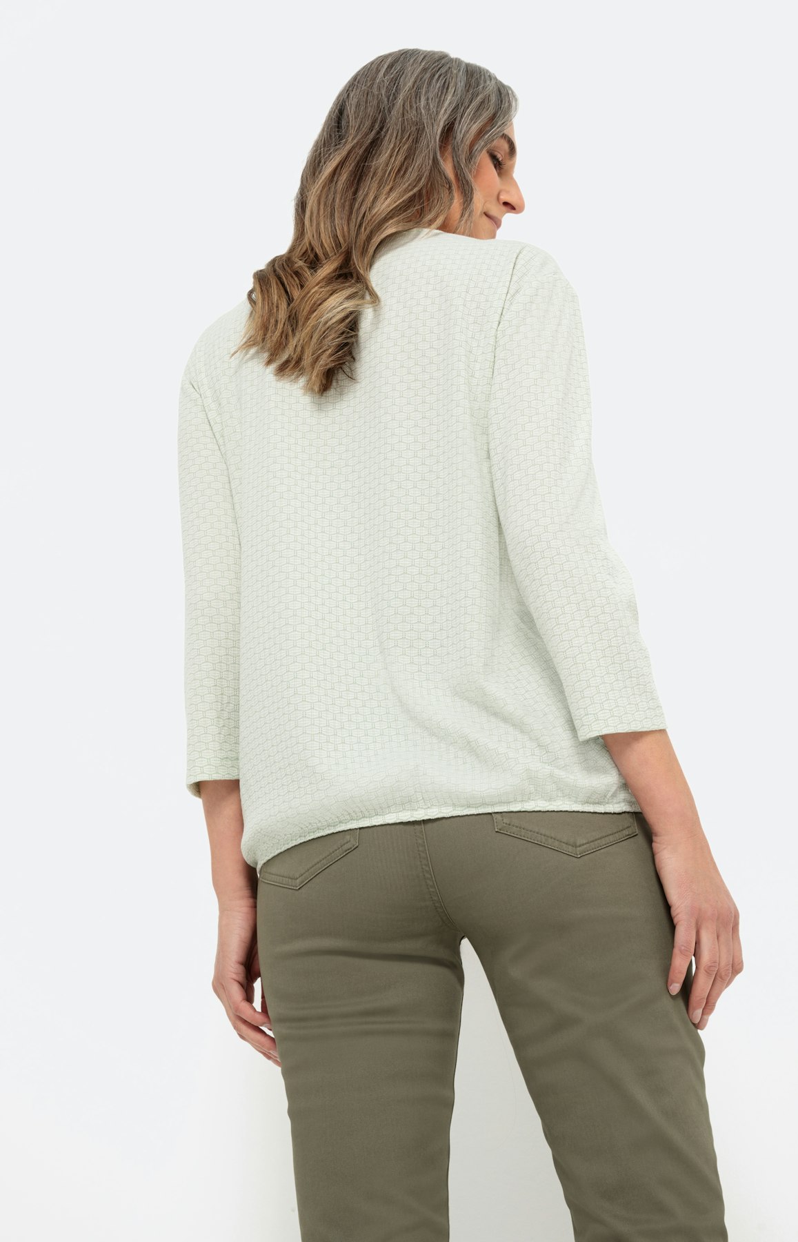 Gestructureerd shirt met 3/4-mouwen