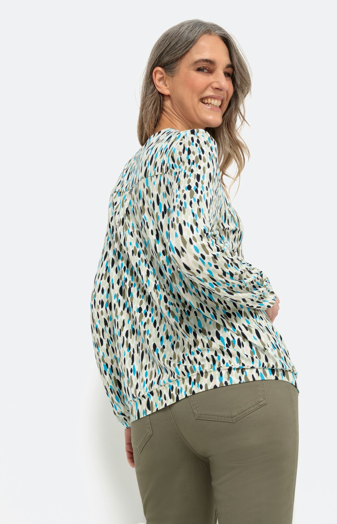 Shirt met lange mouwen en minimal-print