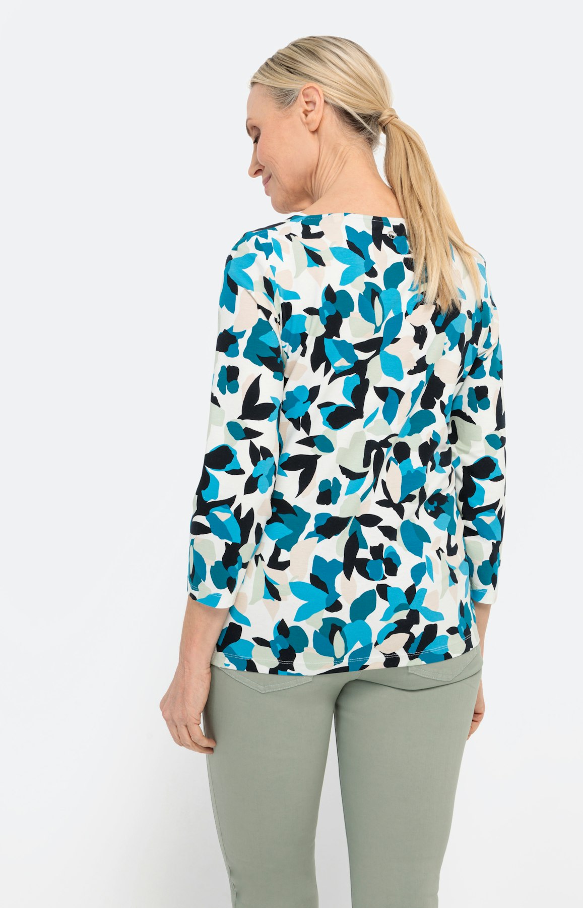 Geblümtes Shirt mit 3/4-Ärmel