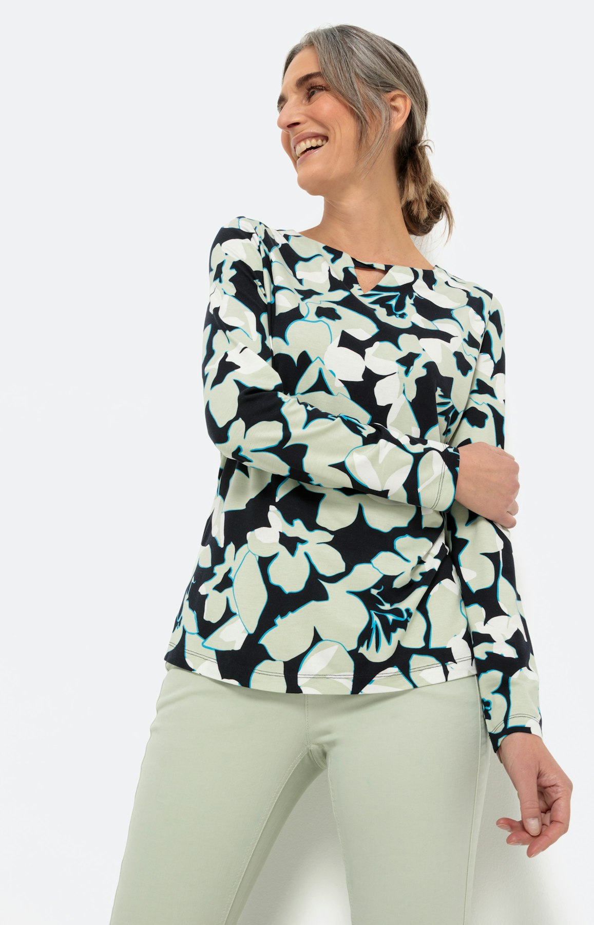 Shirt met oogje en lange mouwen