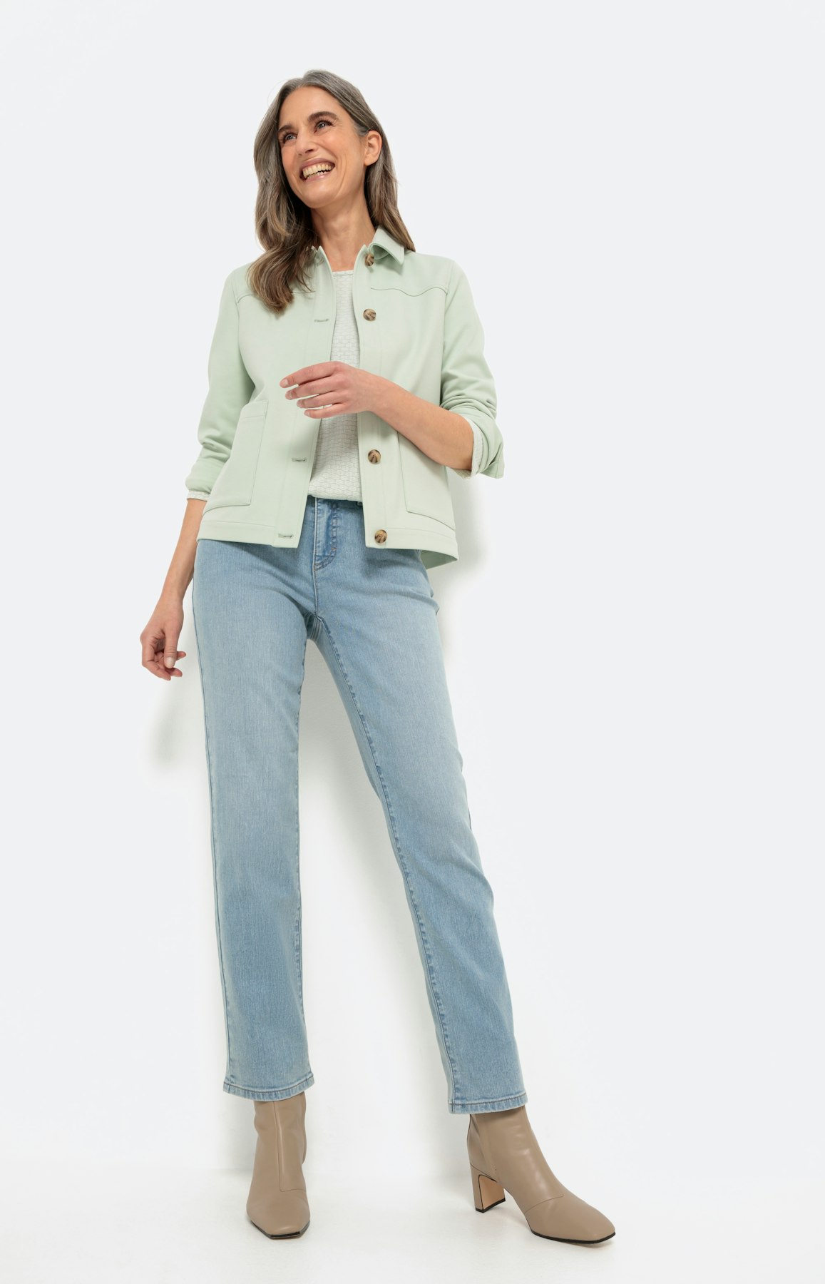 Overhemdjasje van jersey-twill