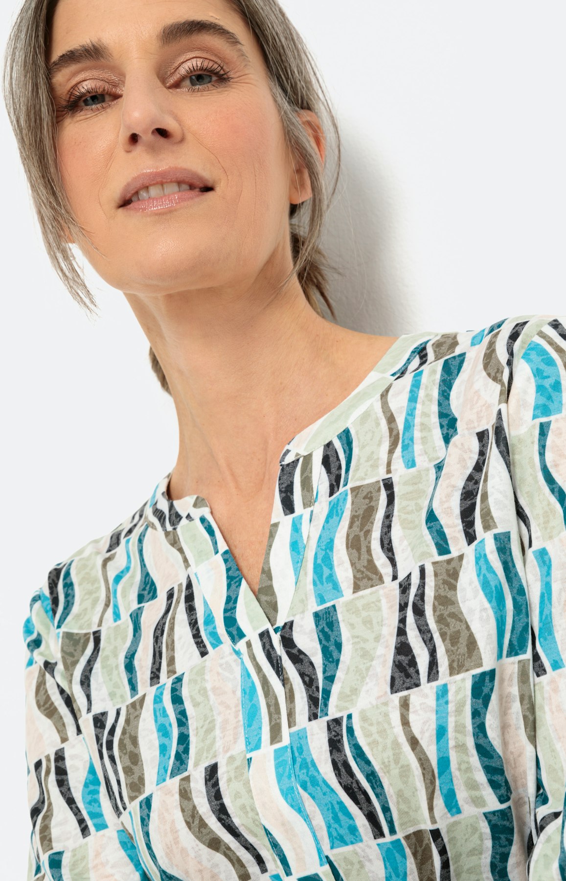 Gedessineerd shirt met 3/4-mouwen