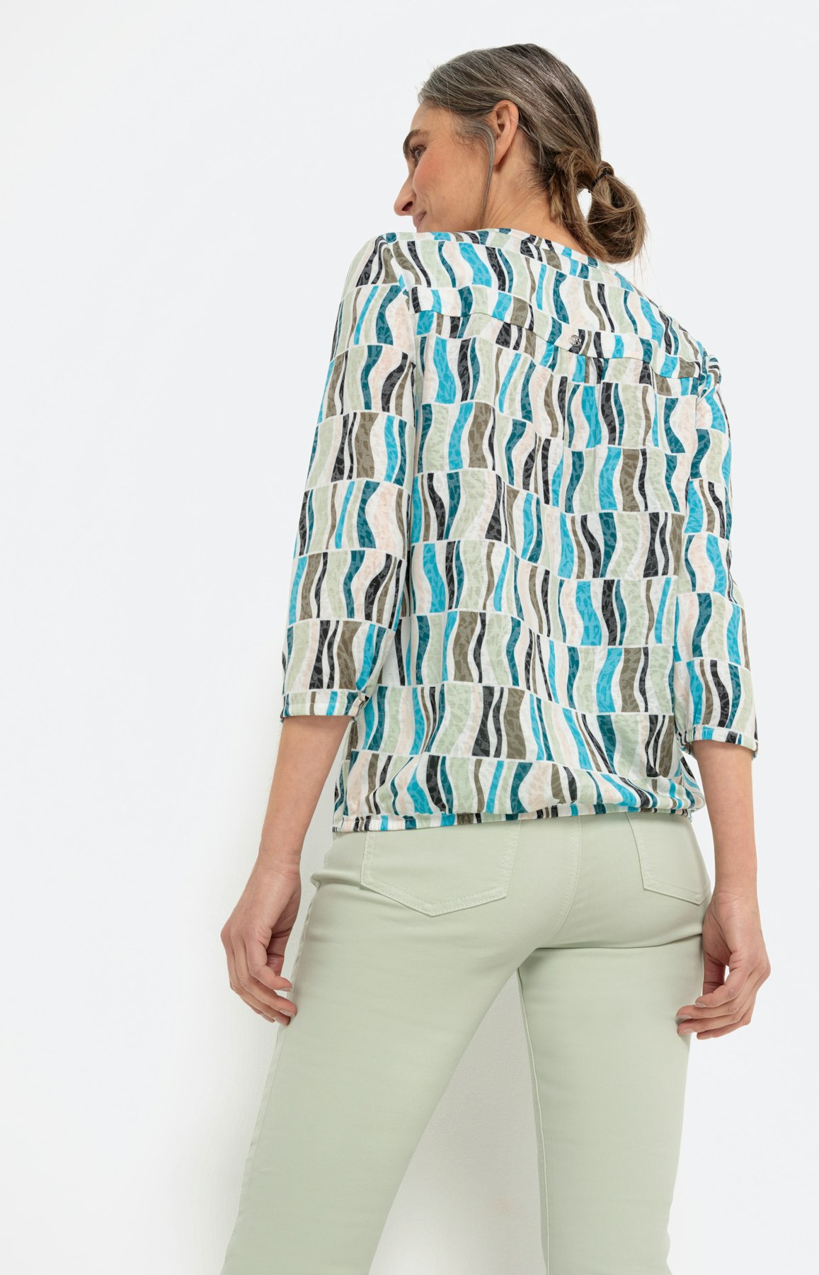 Gedessineerd shirt met 3/4-mouwen