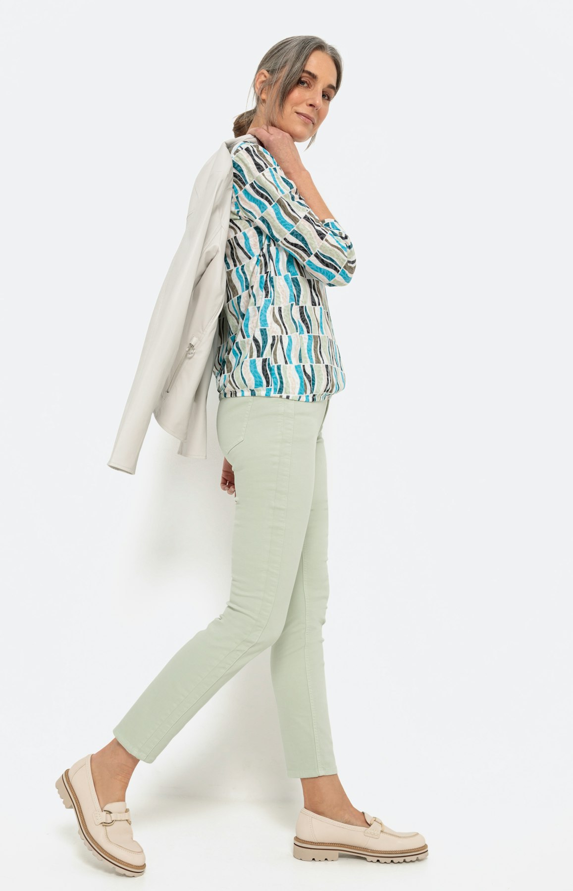 Gedessineerd shirt met 3/4-mouwen