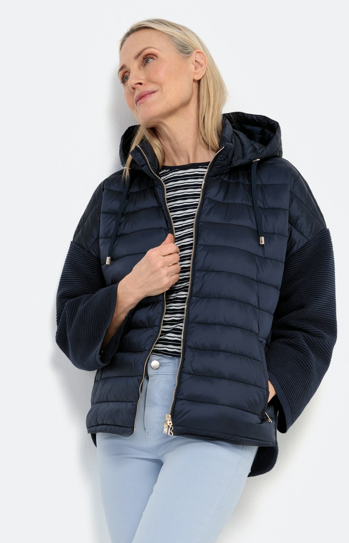Steppjacke mit Riffel-Details