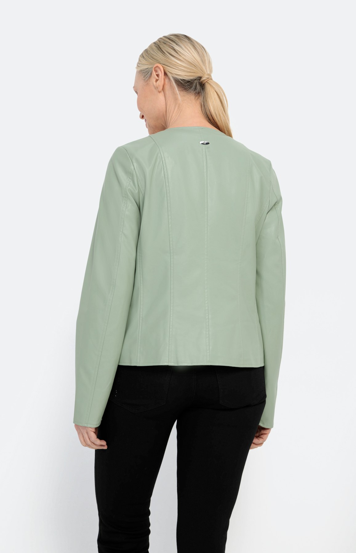 Korte Blazer in lederen optiek