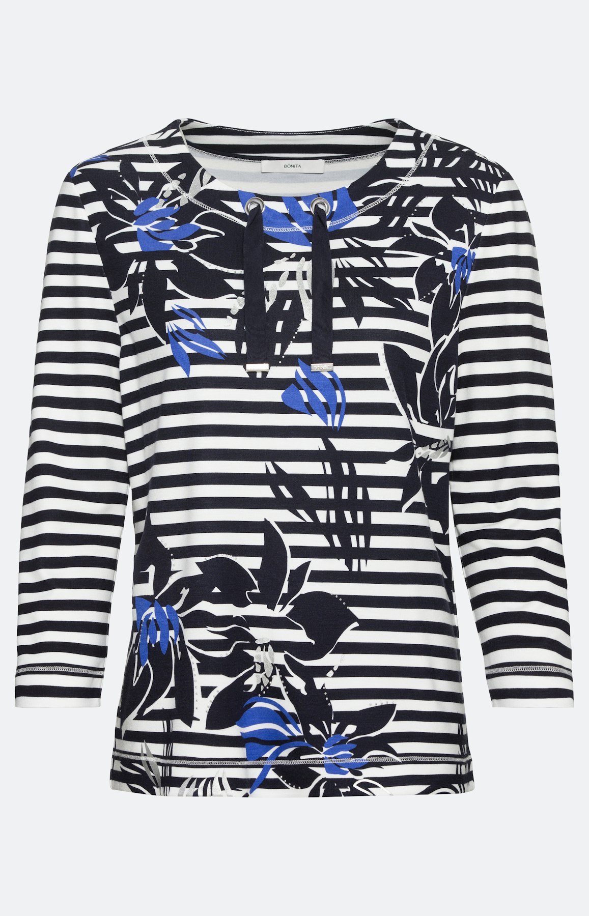 Gestreept sweatshirt met 3/4-mouwen