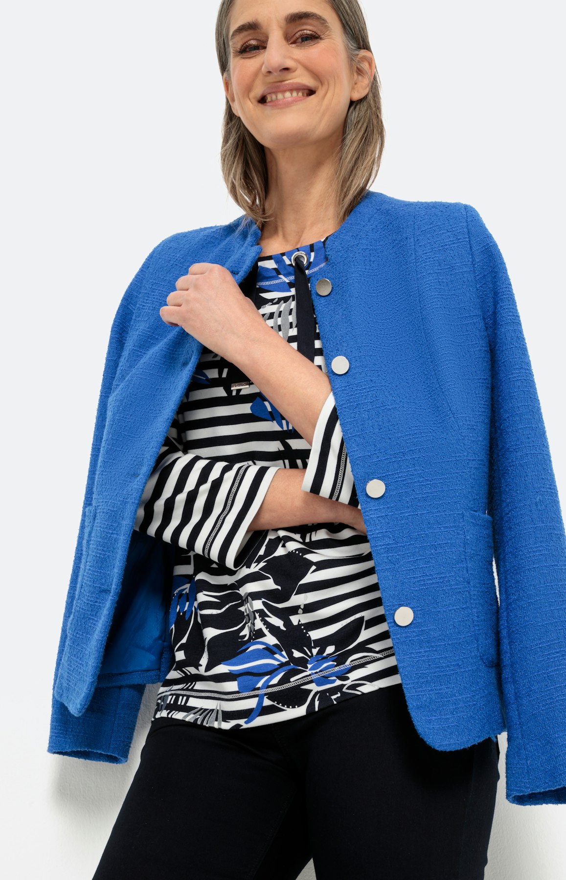 Gestreept sweatshirt met 3/4-mouwen