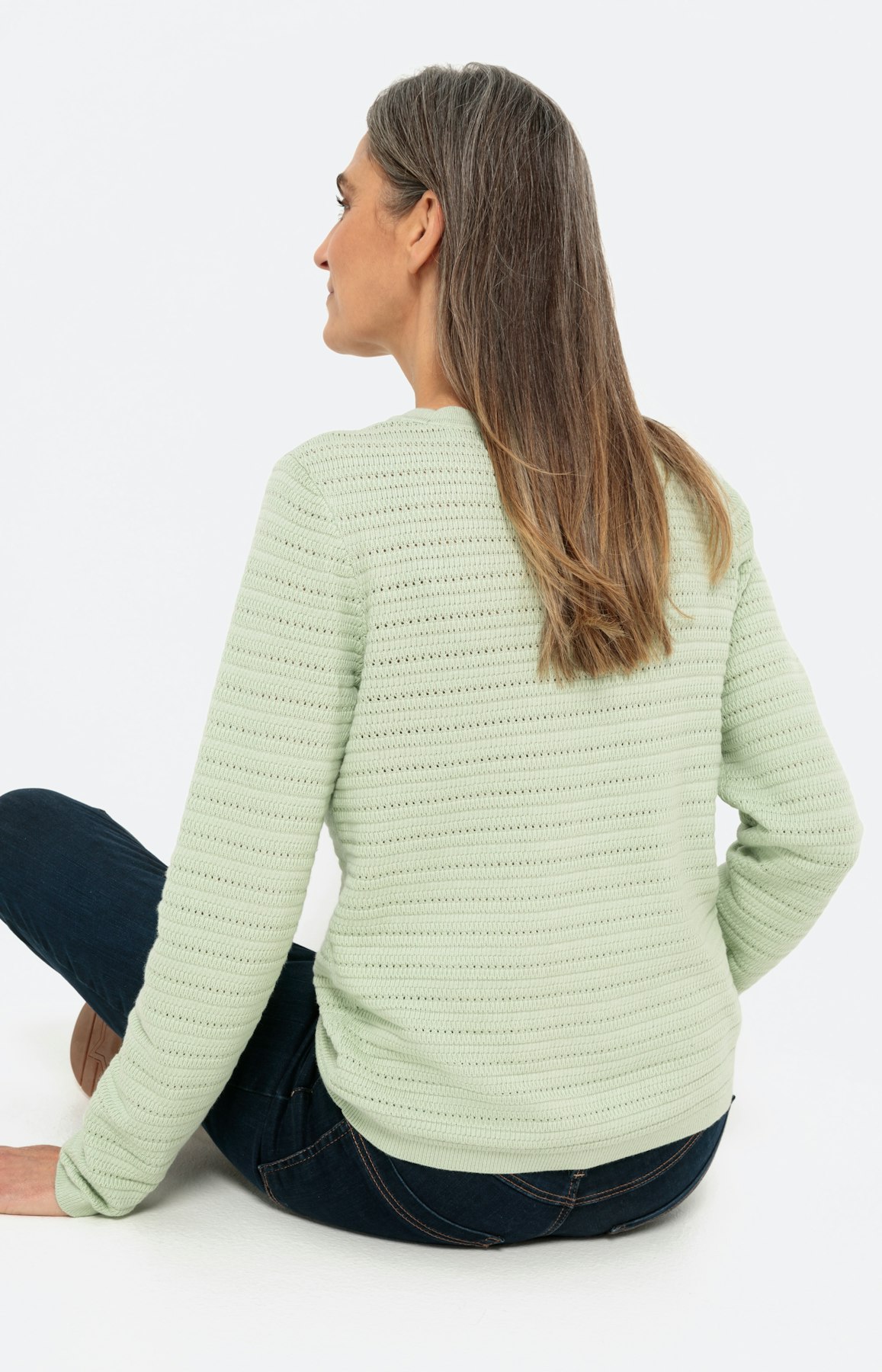 Trui met lange mouwen in ajourbreisel