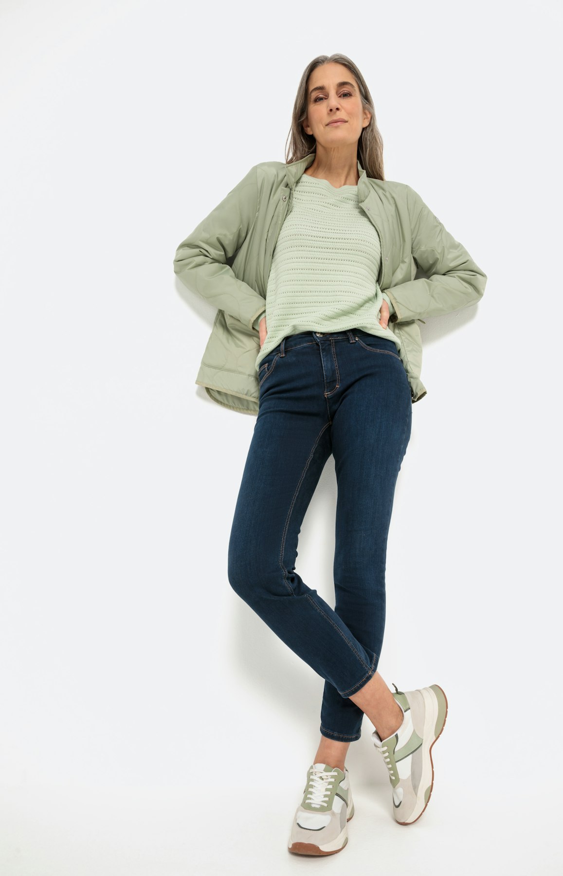 Trui met lange mouwen in ajourbreisel