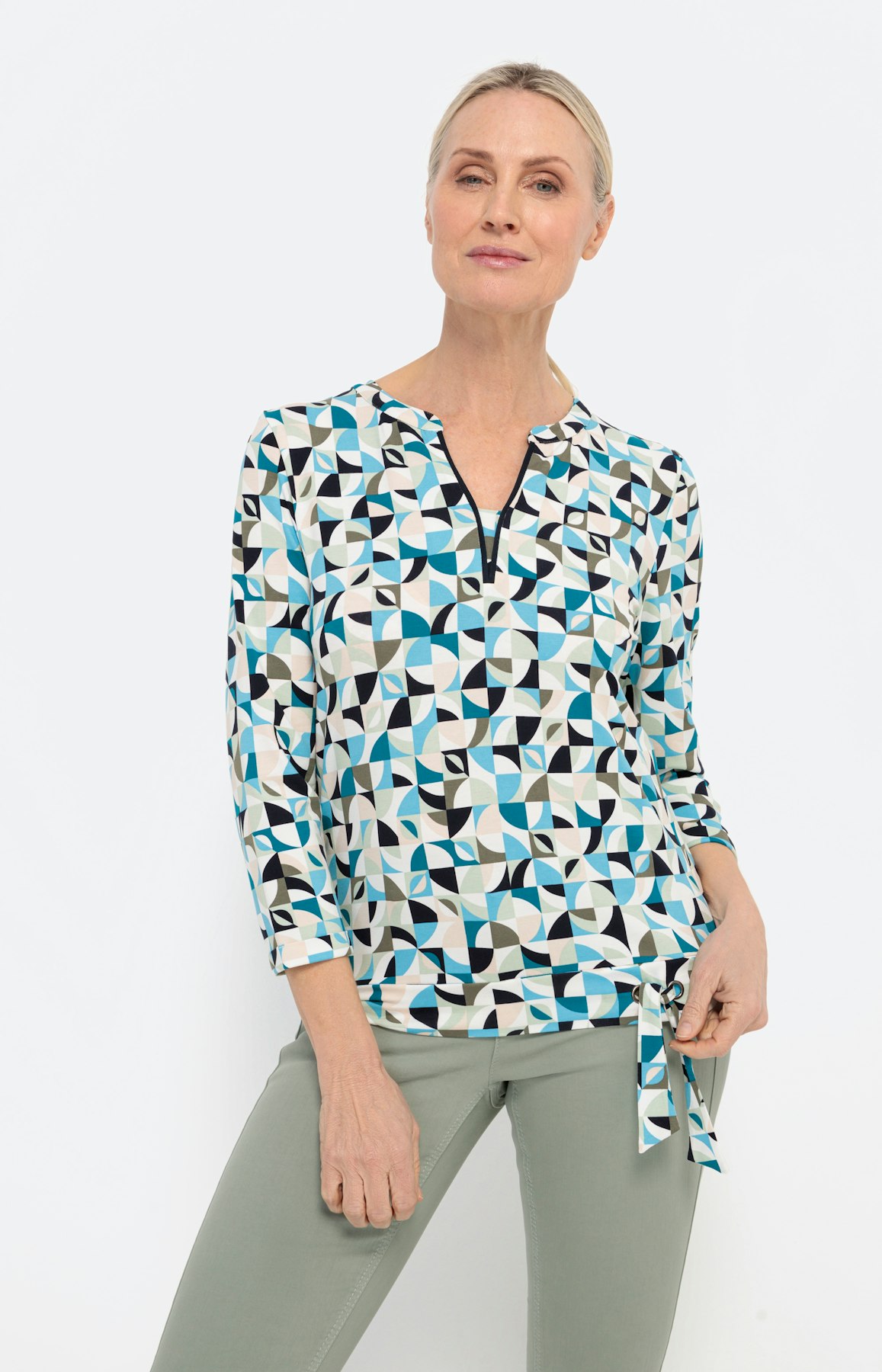 Print-Shirt mit 3/4-Ärmel