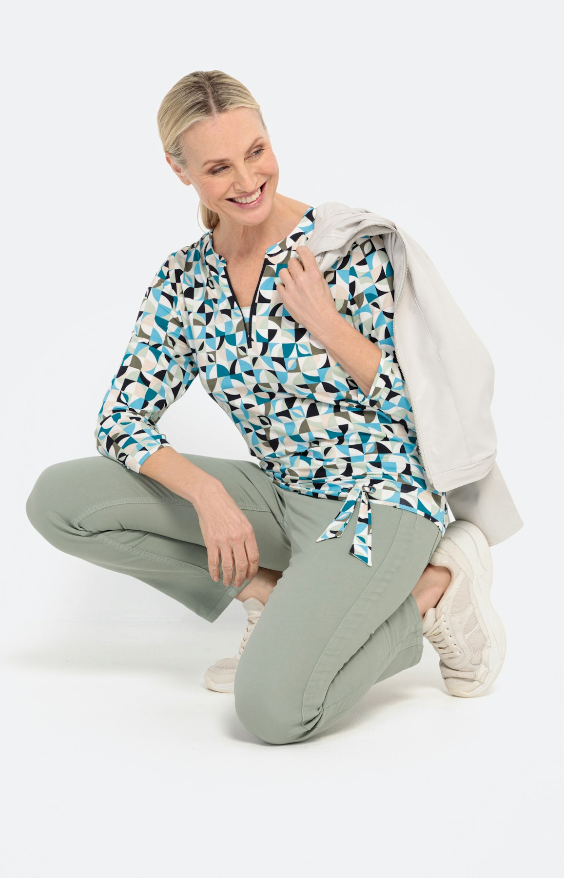 Print-Shirt mit 3/4-Ärmel