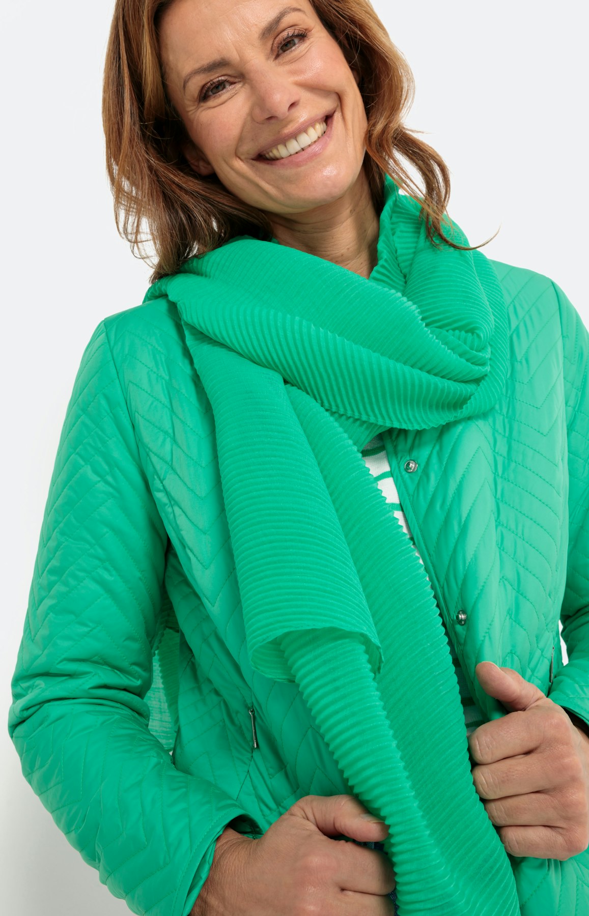 Gewatteerd jack met ronde hals