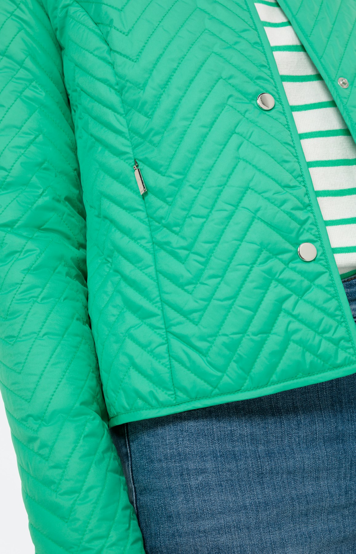 Gewatteerd jack met ronde hals