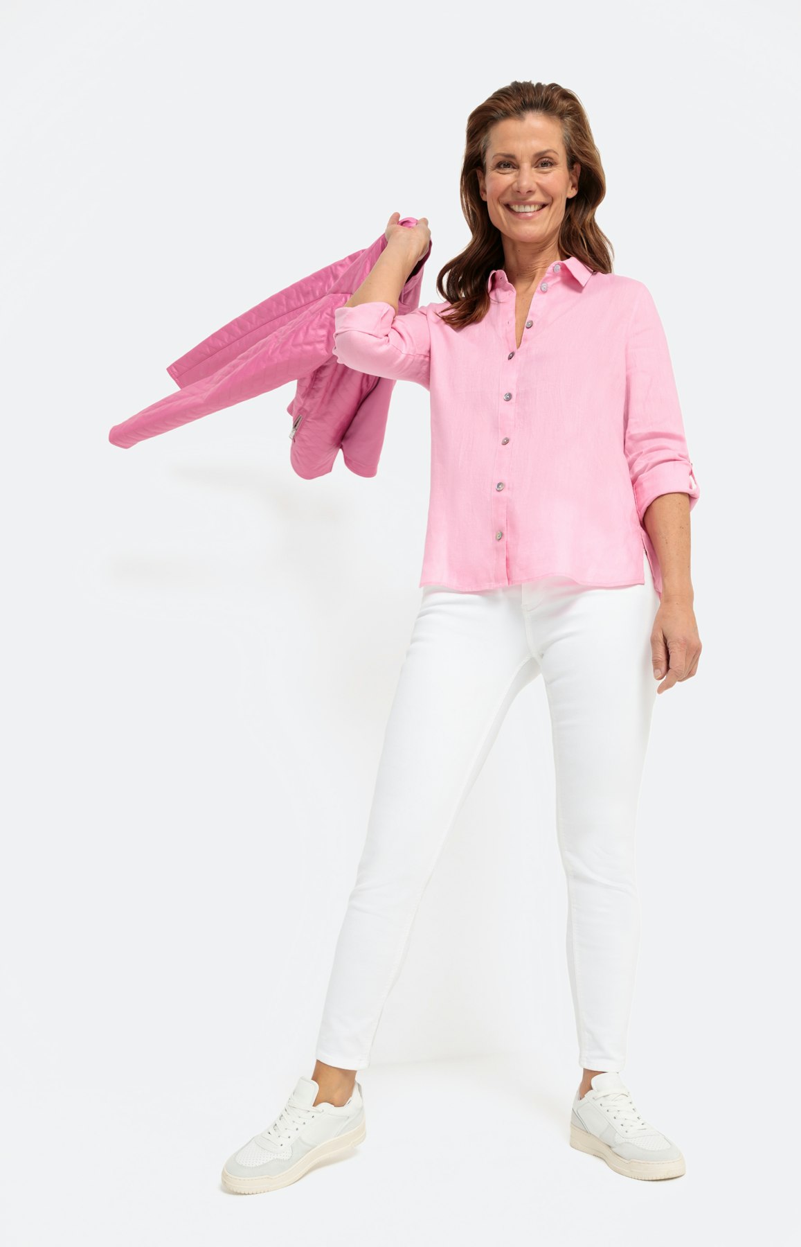 Leinenbluse mit langem Ärmel