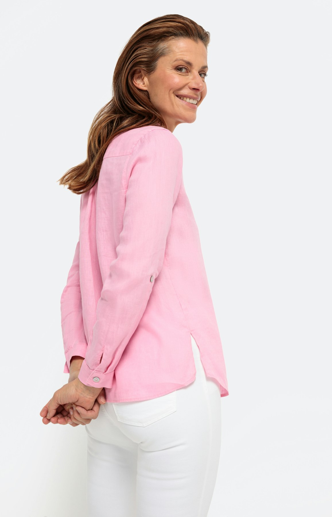 Leinenbluse mit langem Ärmel