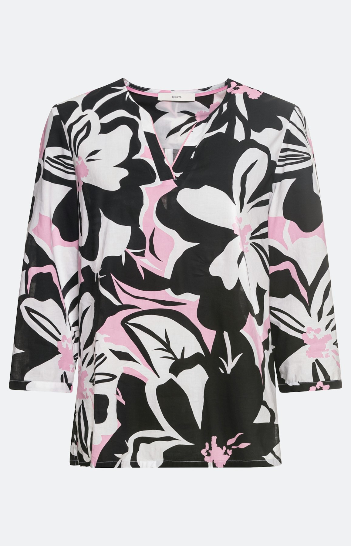 Blouse met 3/4-mouwen van katoenen voile