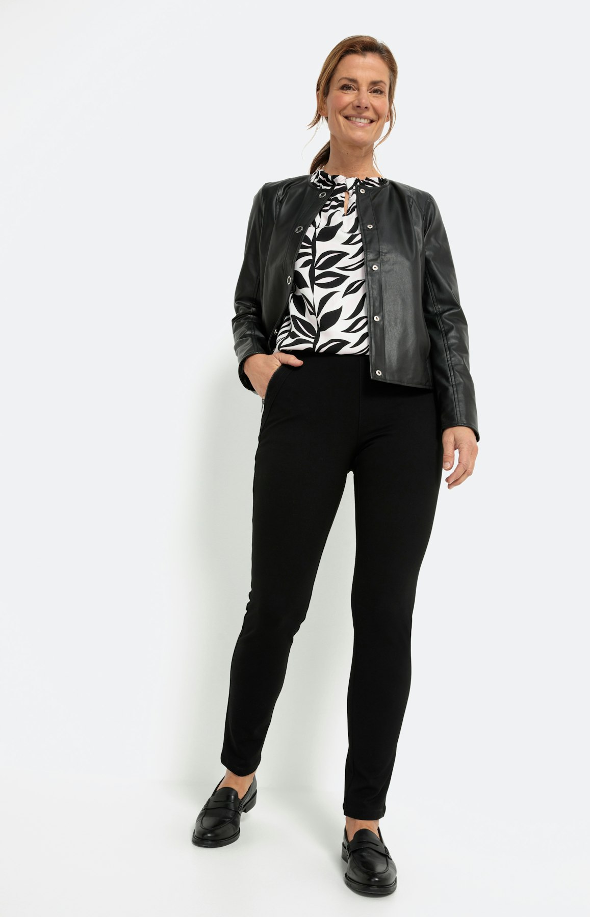 Gedessineerd blouseshirt met korte mouw