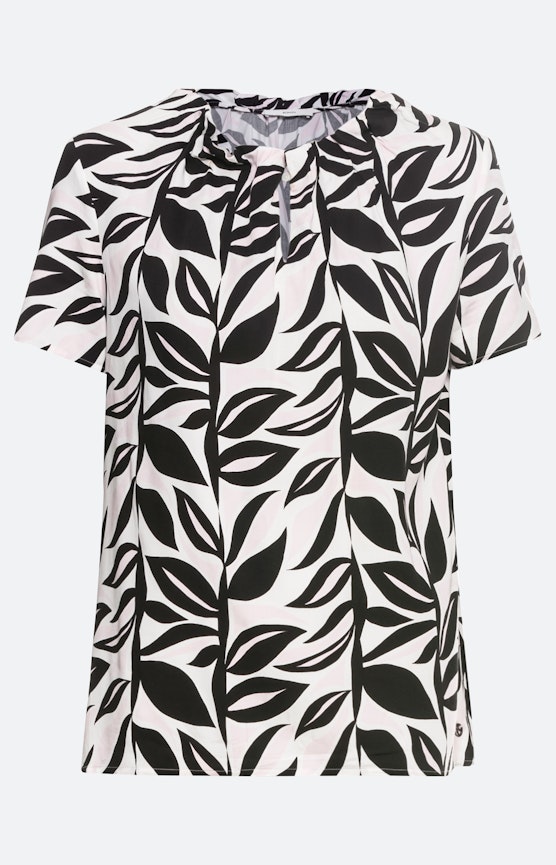 Gedessineerd blouseshirt met korte mouw