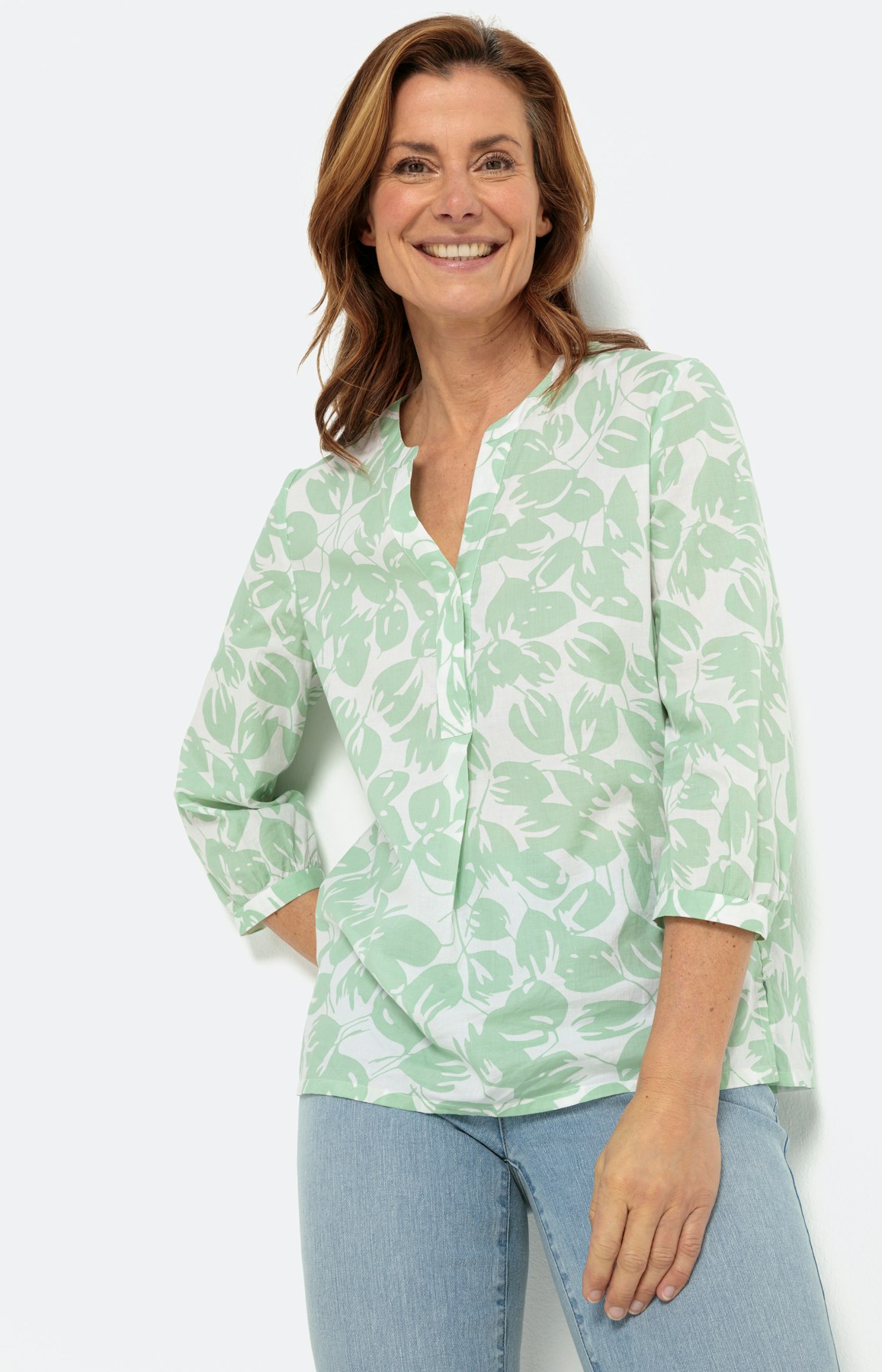 Gebloemd blouseshirt met 3/4-mouwen