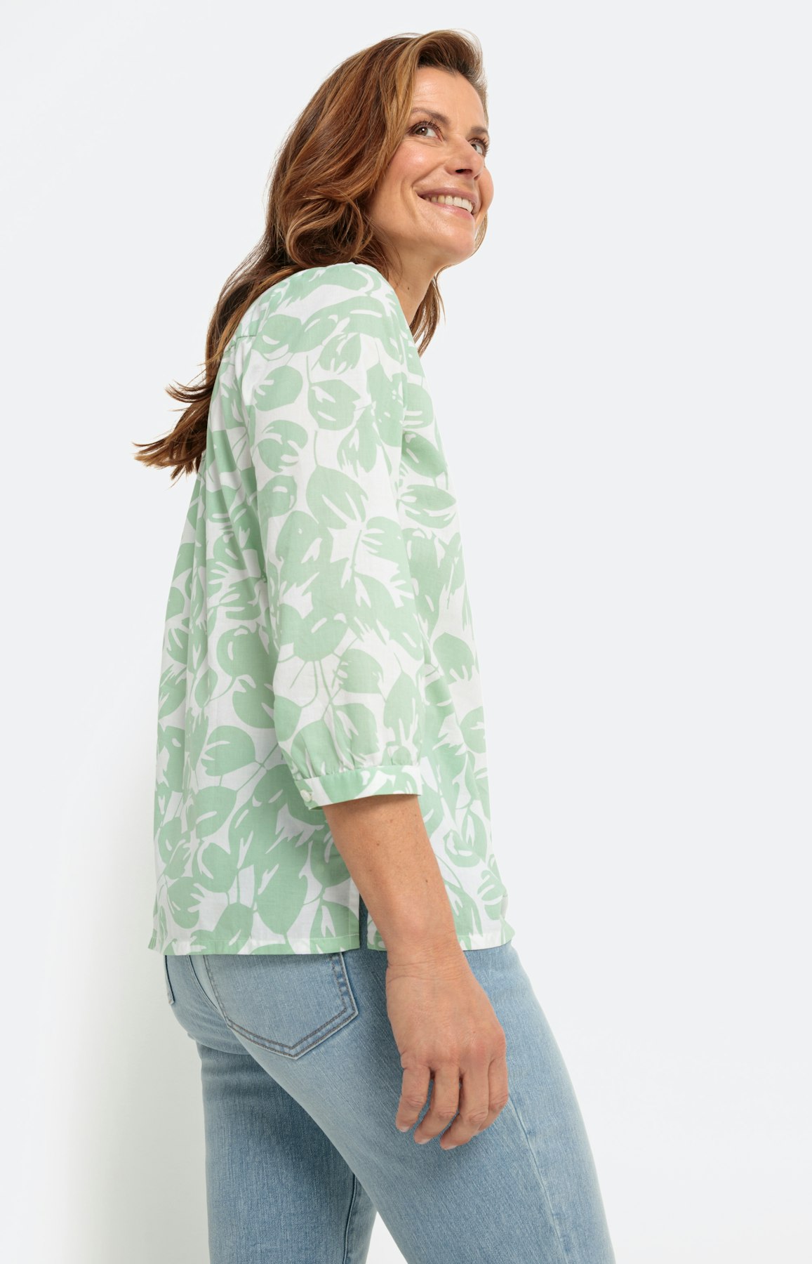 Gebloemd blouseshirt met 3/4-mouwen