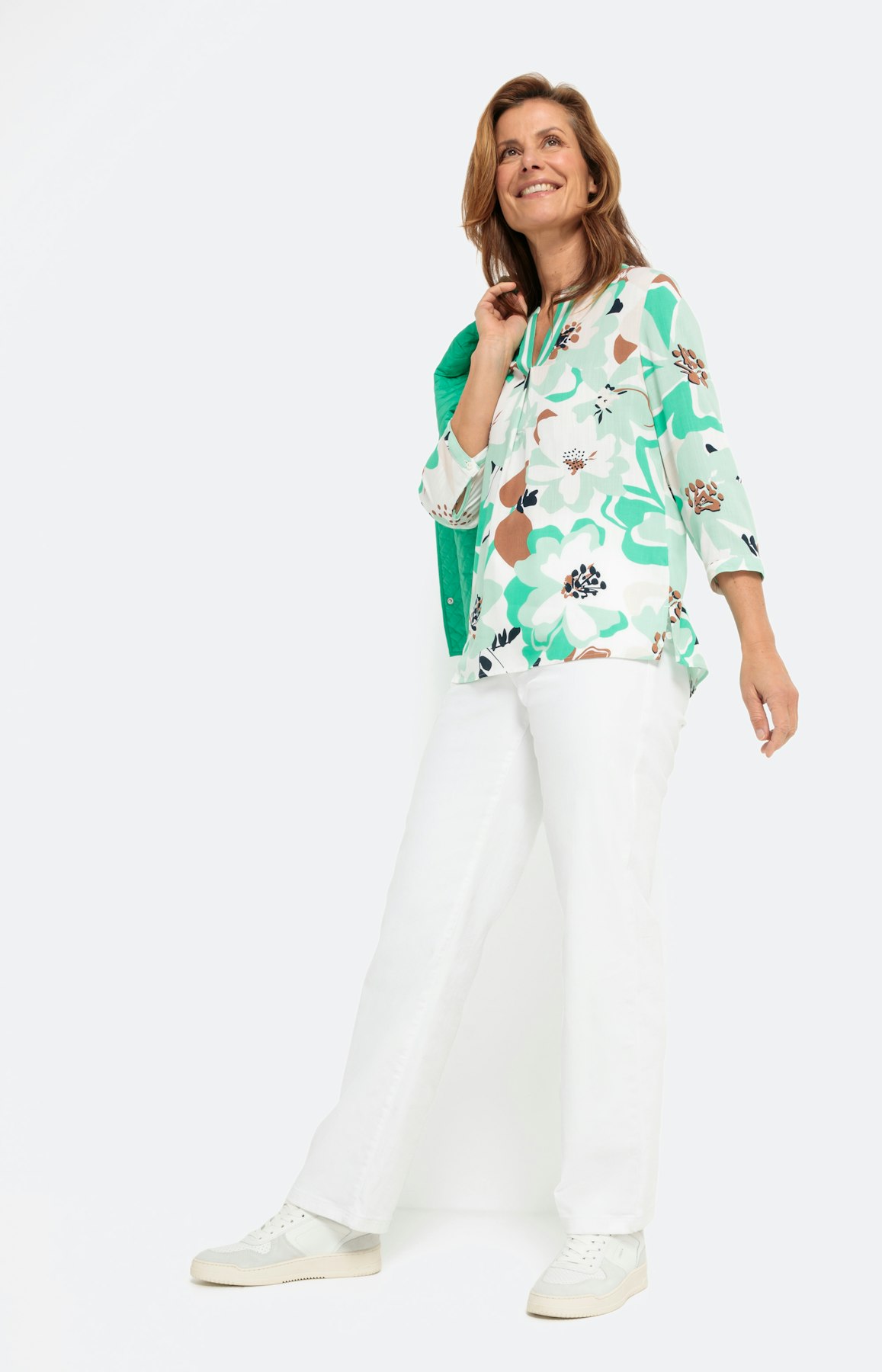 Bloemrijke blouse met 3/4-mouwen