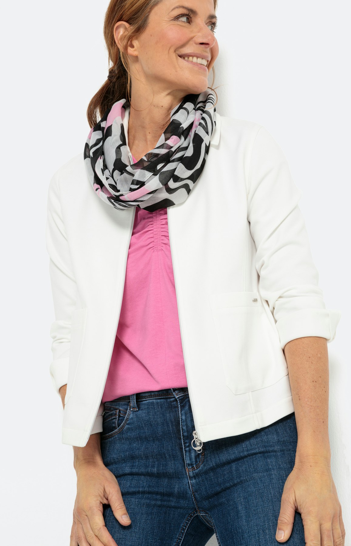 Colsjaal met gebloemde print