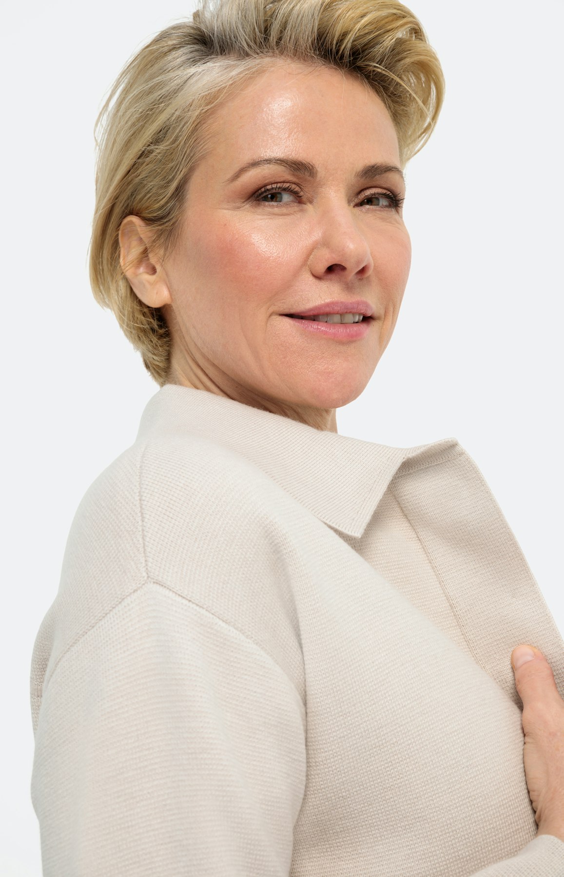 Cardigan met kraag en lange mouwen