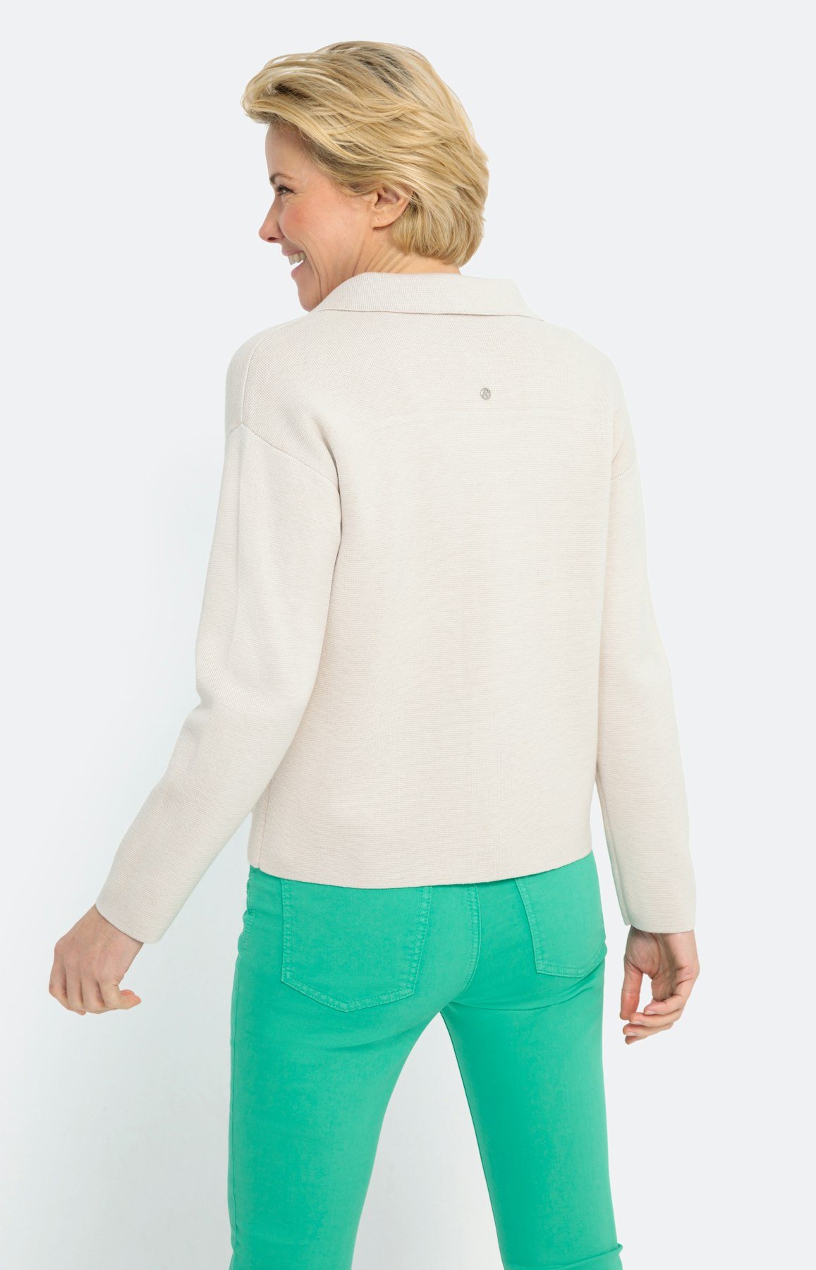 Cardigan met kraag en lange mouwen